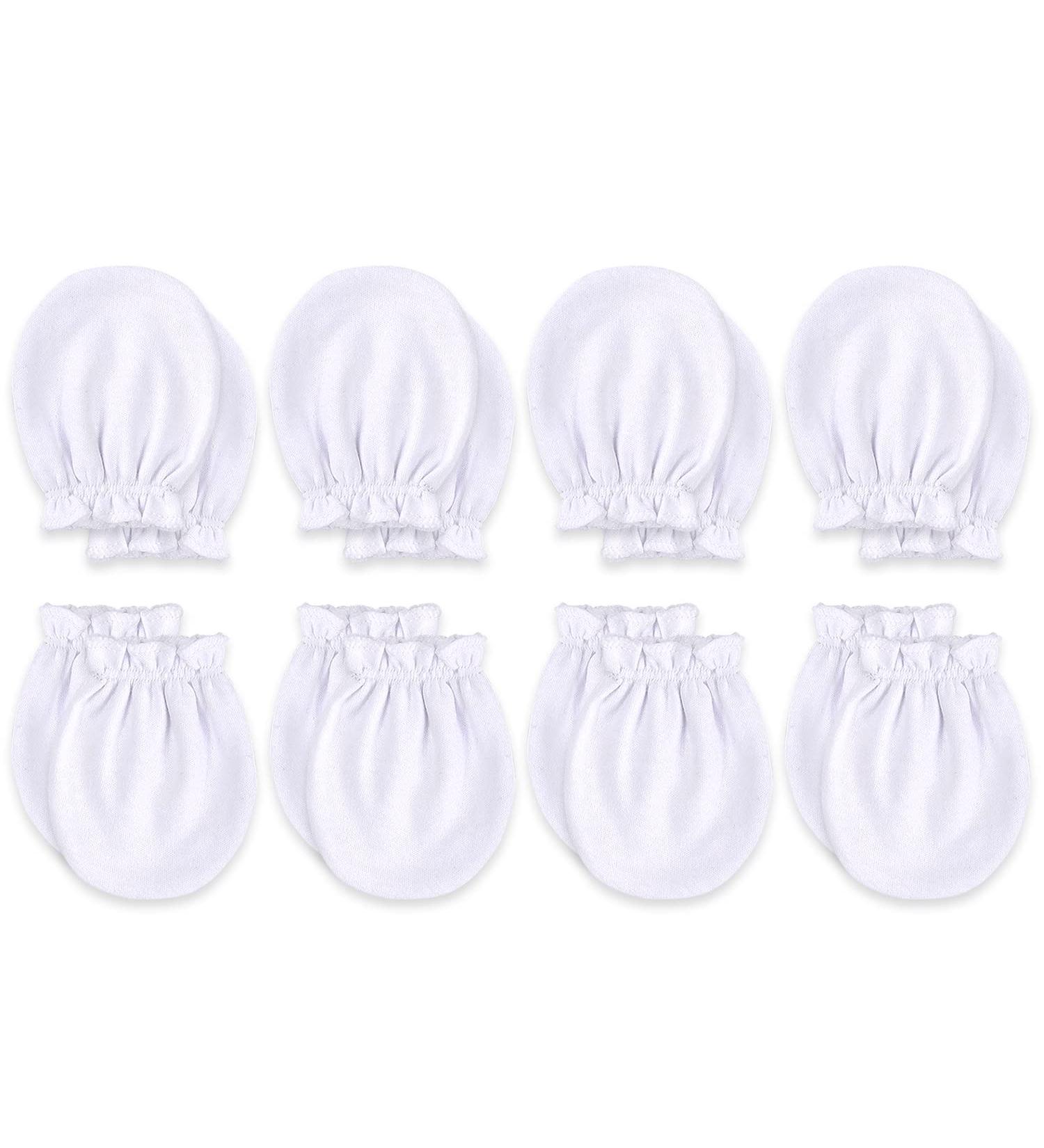 Organic No Scratch Mittens for Newborns - 8 Pack White Clouds - Soft and Warm Baby Gloves - Buy Online on GoSupps.com