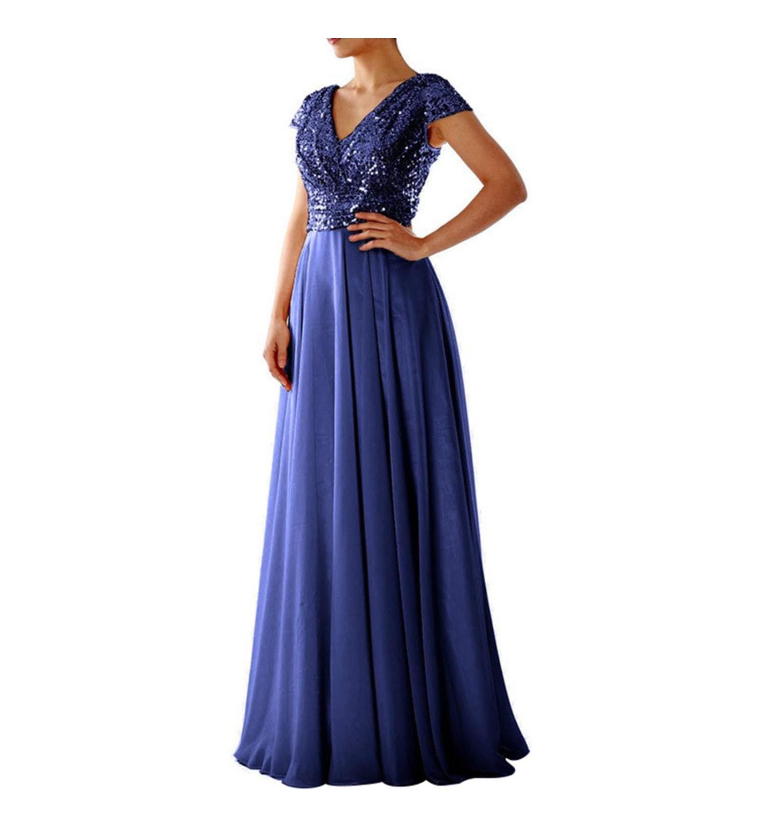 Buy Hanxiulin Blue Sequin Cocktail Party Dress - Heart Neckline Evening Dress for Women in 3XL - Buy Online on GoSupps.com