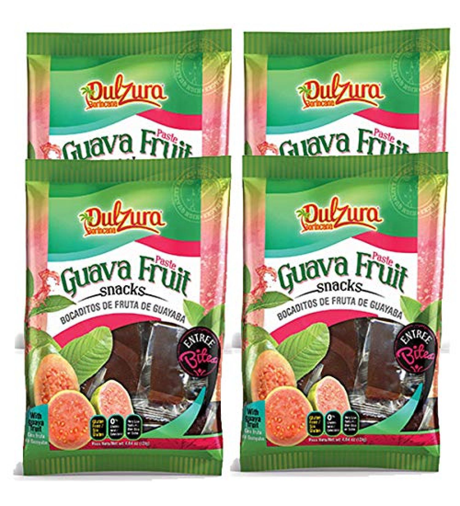 Dulzura Borincana Vegan Guava Fruit Snack Bars (4 Pack) 4.64oz Each Bag | Non GMO Gluten Free | Plus Sticker by Artist Jose Hoffman - Buy Online on GoSupps.com
