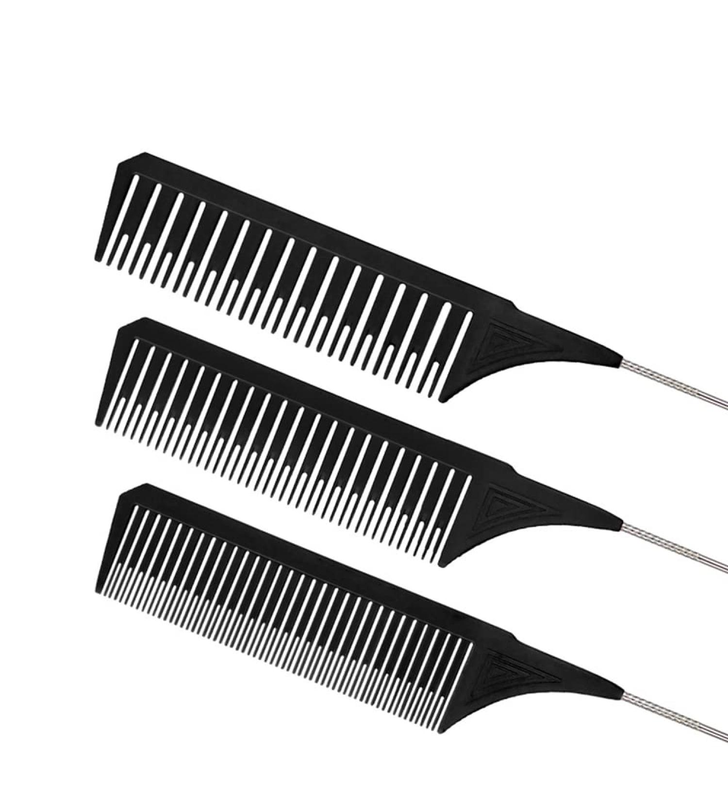3Pcs Highlighting Combs Set Different Sizes Weaving Hair Combs Professional Rat Tail Combs Teasing Combs for Women Men Hair Styling Hair Salon - Buy Online on GoSupps.com