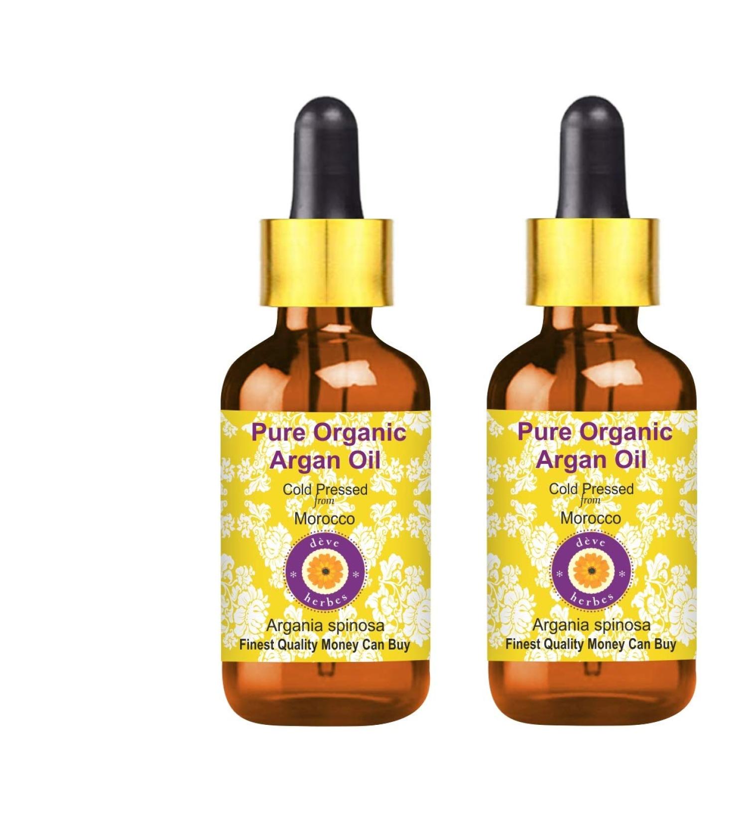 Buy Pure Organic Argan Oil (Moroccan) - Cold-Pressed Therapeutic Quality 100ml (Pack of 2) with Glass Dripper | Natural Skincare | International Shipping - Buy Online on GoSupps.com