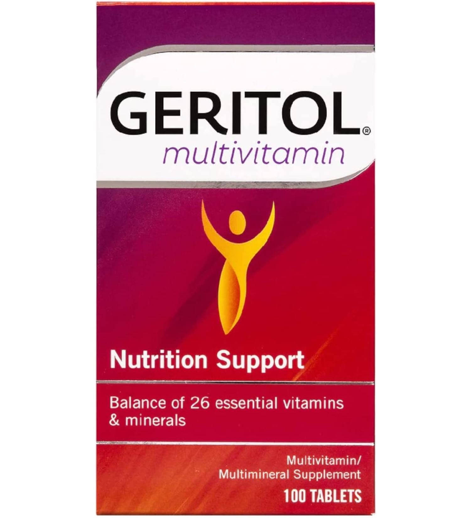 Geritol Complete Tablets - 100 Count Bottle - Energizing Multivitamin Supplement - Buy Online on GoSupps.com