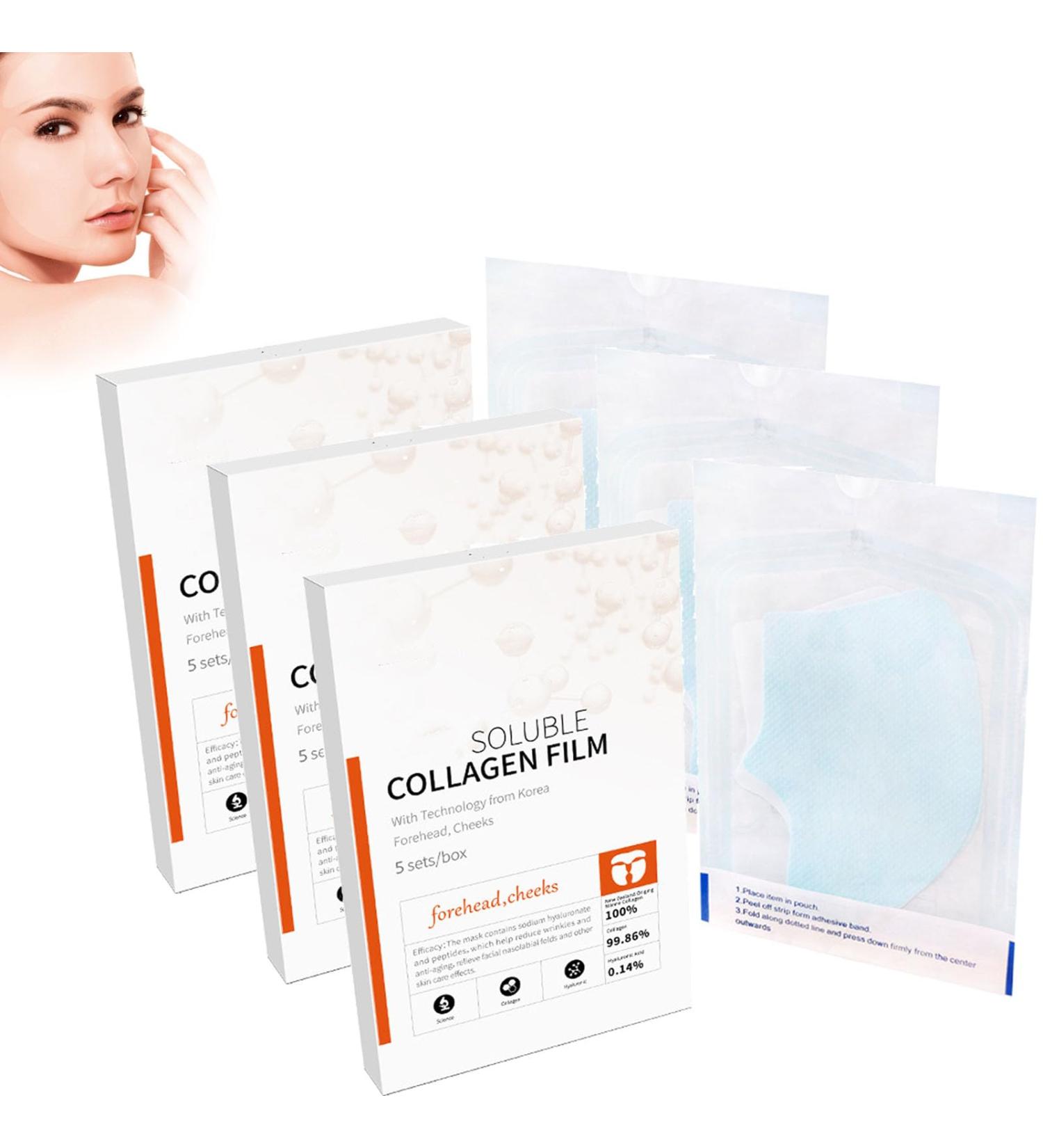Hydrolyzed Collagen Patches for Face - Korean Soluble Collagen Film (3 Box) - Buy Internationally - Buy Online on GoSupps.com