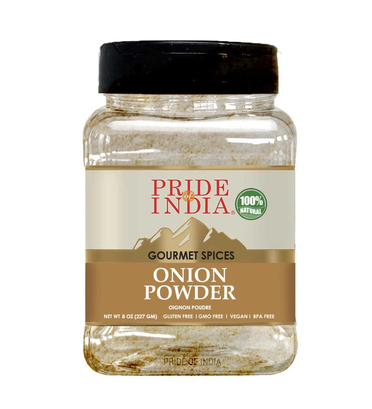 Pride of India Onion Fine Ground Gourmet Spice 8 oz. Jar - Pantry Essential for Flavorful Cooking - Buy Online on GoSupps.com