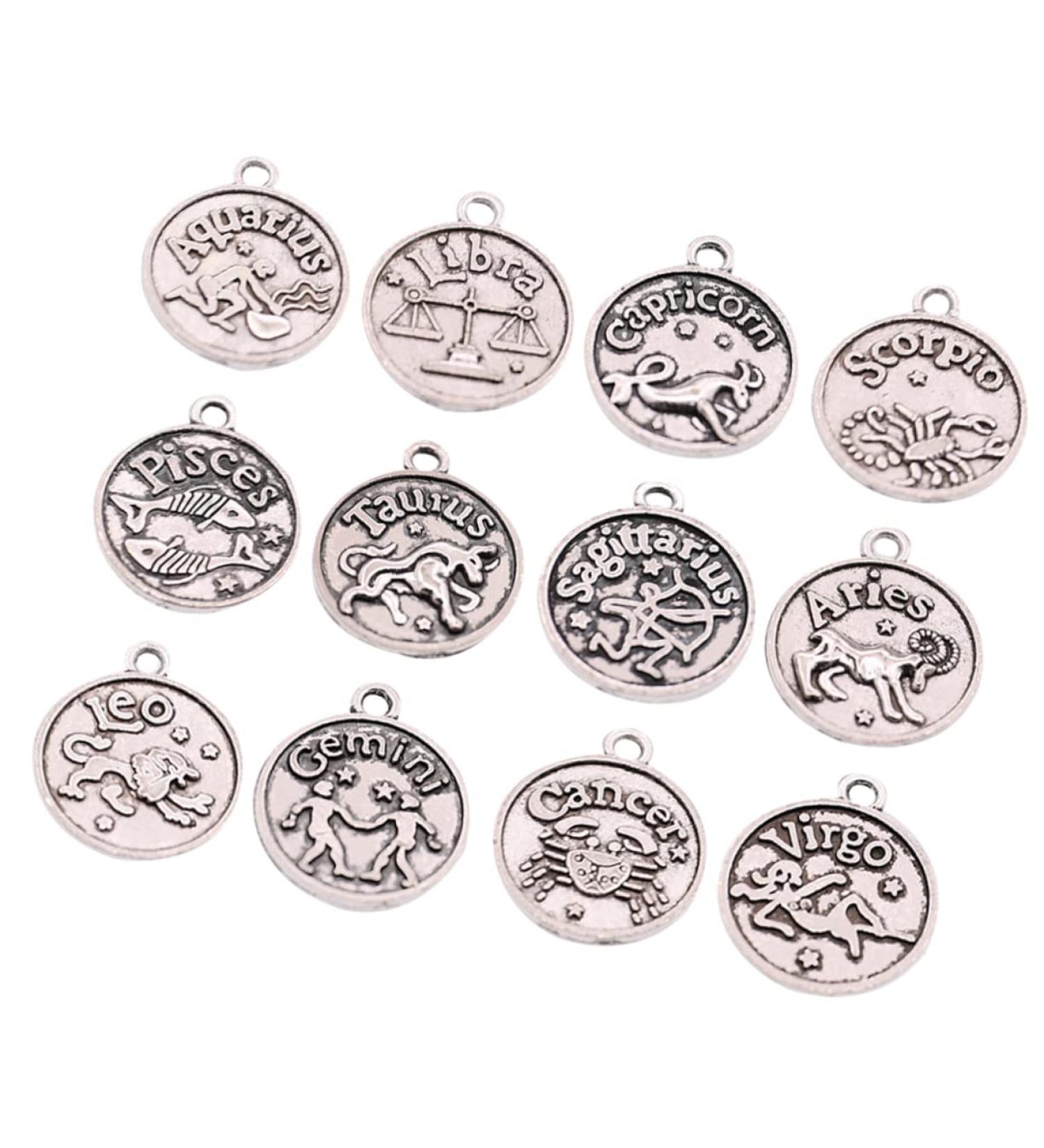 TEHAUX 1 set Diy of Jewelry Decor Pendant Accessories Making Retro Bronze Constellation Pendants Earrings - Buy Online on GoSupps.com