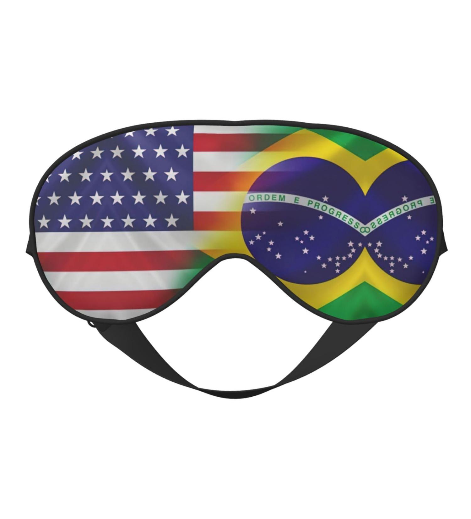 SSIMOO American & Brazilian Flags Soft Sleep Eye Mask - Breathable Eye Patch for Travel & Relaxation | Perfect for Females - Buy Online on GoSupps.com