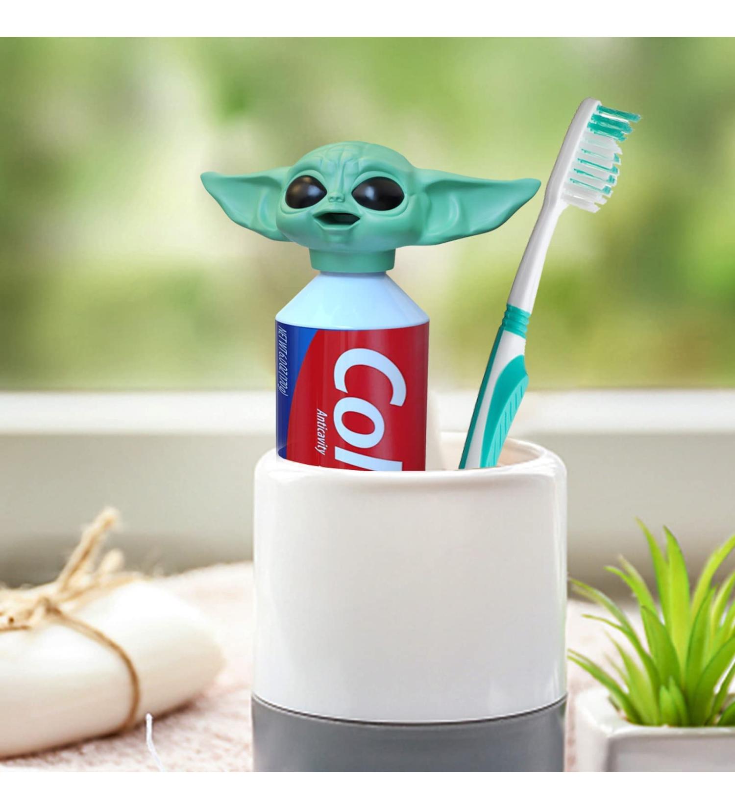 2022 Baby Yoda Toothpaste Cap Dispenser for Kids and Adults - Funny Green Toothpaste Topper for Fans - Buy Online on GoSupps.com