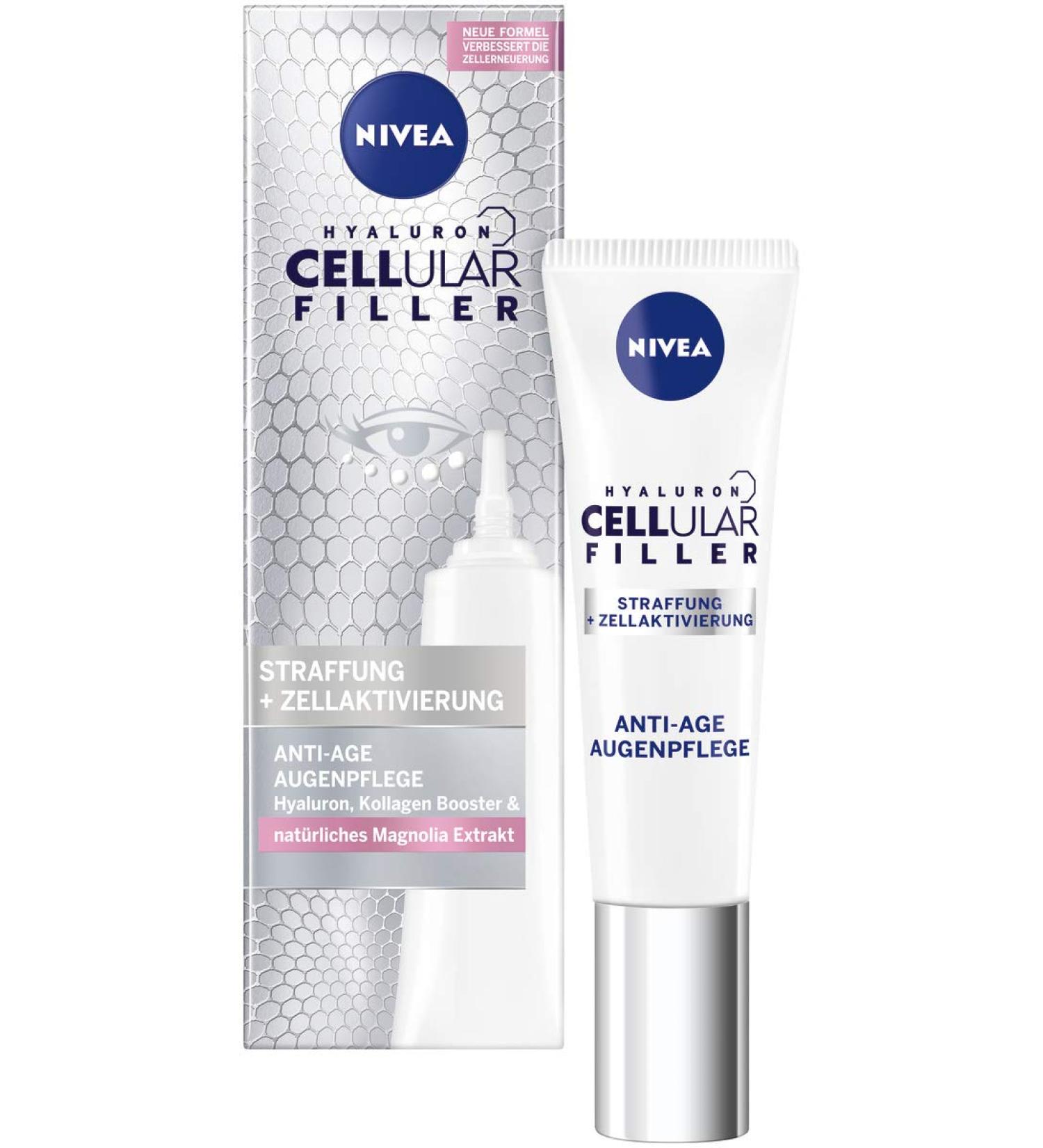 Nivea HYALURON CELLular FILLER Anti-Age Eye Care 15ml - Hydrating & Rejuvenating Formula for Younger-Looking Eyes - International Shipping Available - Buy Online on GoSupps.com