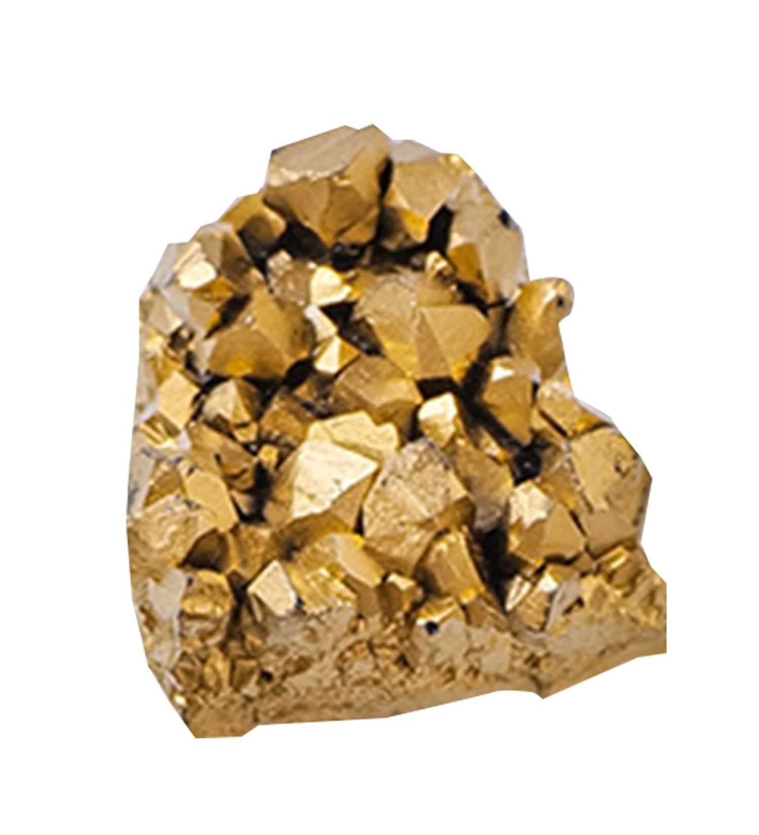 Crystal Rock Stone Electroplated Golden Crystal Mineral Crystal Specimen Natural Crystal Raw Gemstones Cluster for Home Decoration Crafts - Buy Online on GoSupps.com