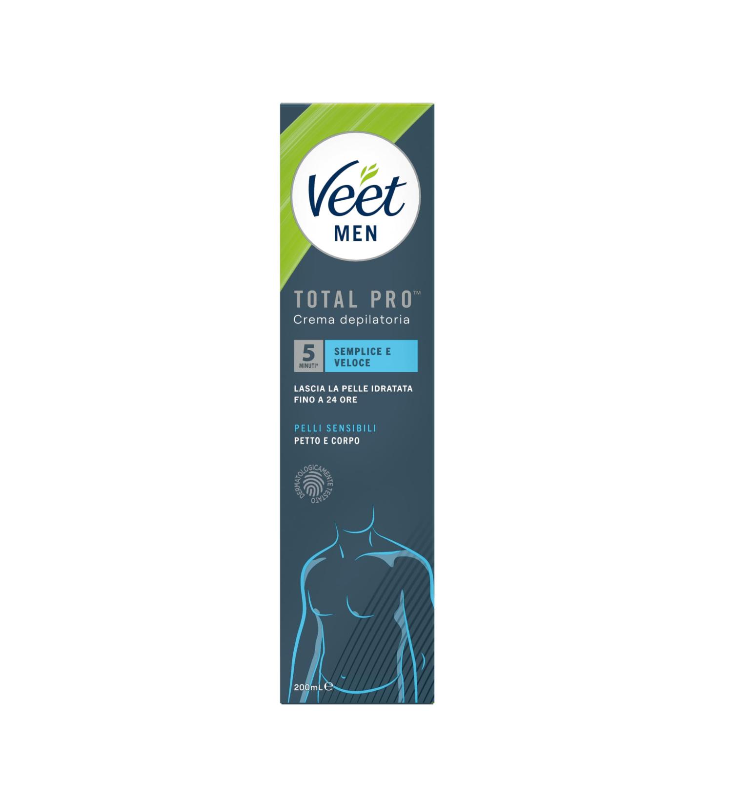 Veet Men Hair Removal Cream for Sensitive Skin 200ml - Gentle & Effective Body & Chest Hair Removal - Buy Online on GoSupps.com