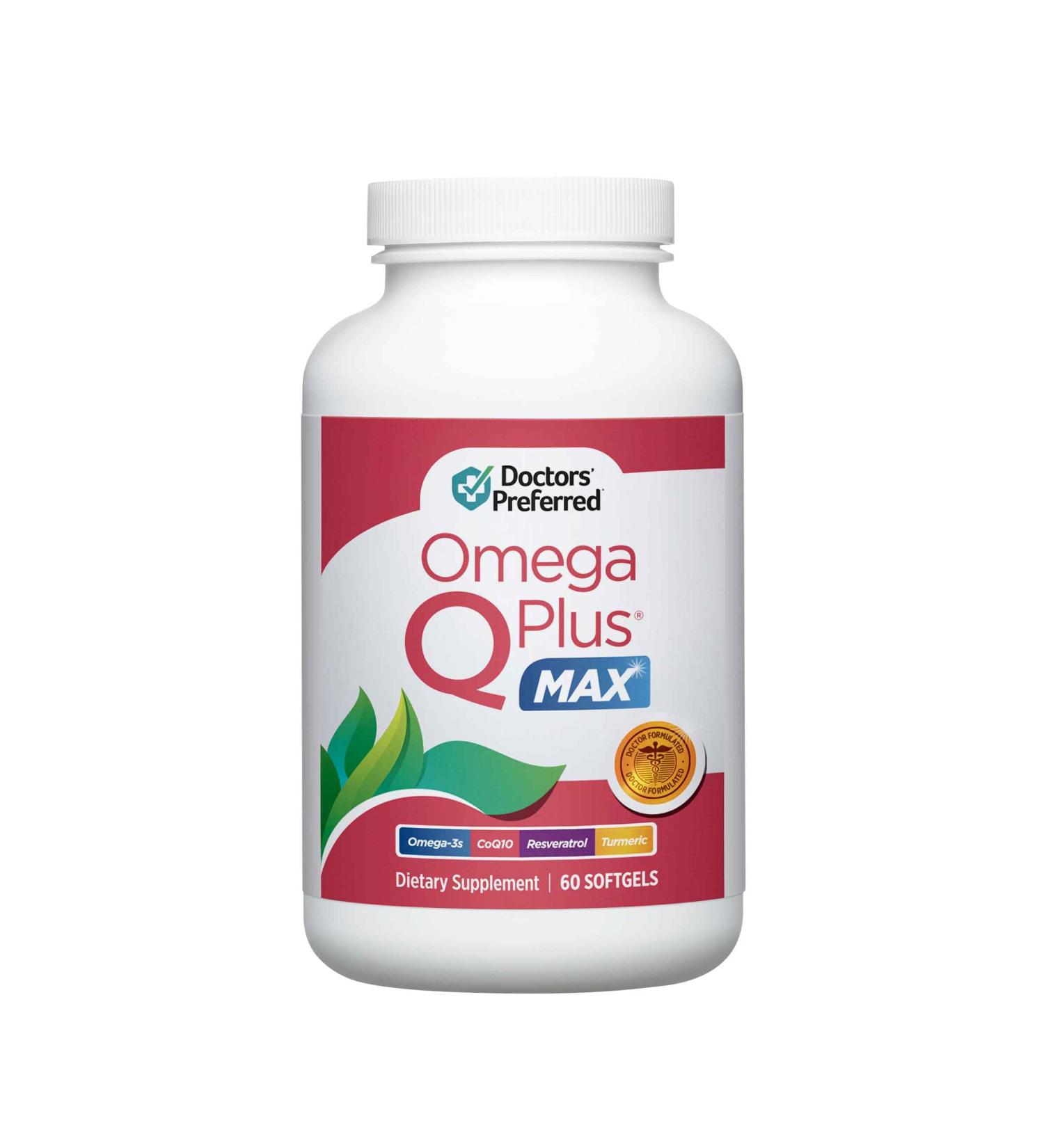 Doctors Preferred Omega Q Plus MAX - Advanced Heart Health & Aging Support | 100mg CoQ10 & Turmeric (60 Softgels) - Buy Internationally - Buy Online on GoSupps.com