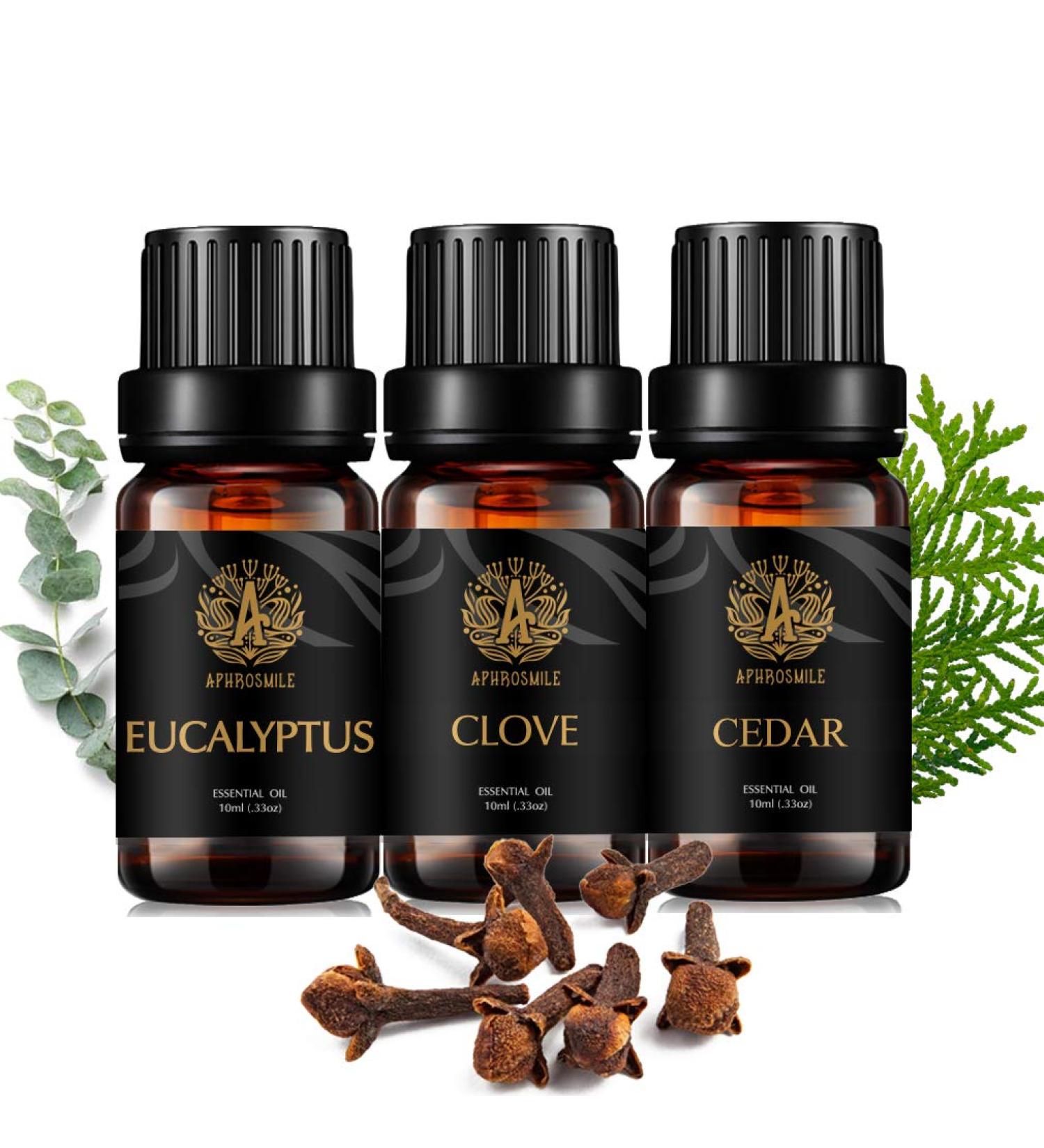 Aromatherapy Cedar Essential Oil Set for Diffuser 3X10ml 100% Pure Eucalyptus Essential Oil Kit for Humidifier - Eucalyptus Cedar Clove Essential Oil Set Aromatherapy Clove Essential Oils Kit - Buy Online on GoSupps.com