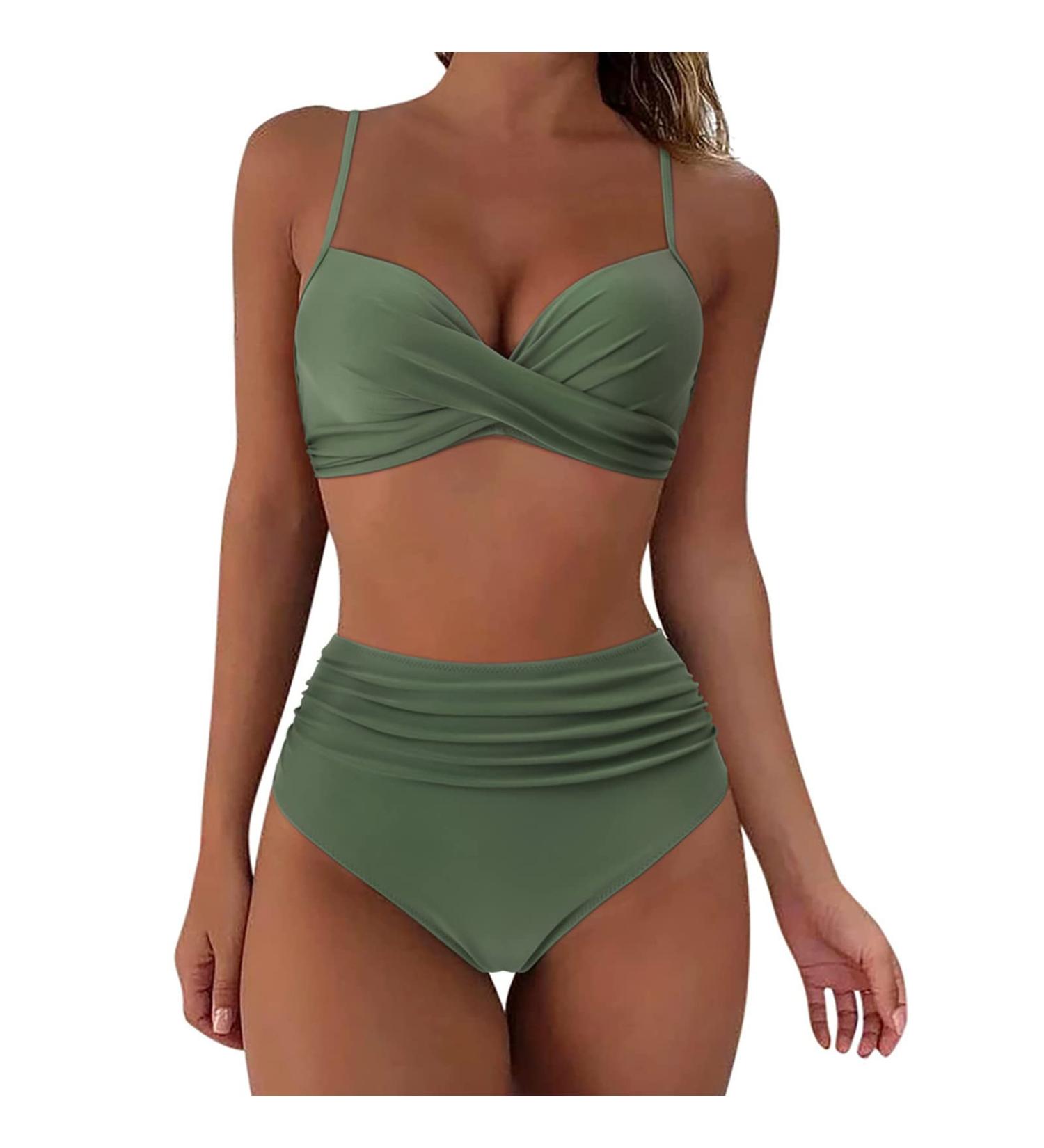 Womens 2 Pieces Underwire Swim Tops Bikinis Cheeky Briefs Swimming Costume Tummy Control Bathing Suits Printing Swimsuits Beachwear 3409-mgkdg-ag-b XL - Buy Online on GoSupps.com