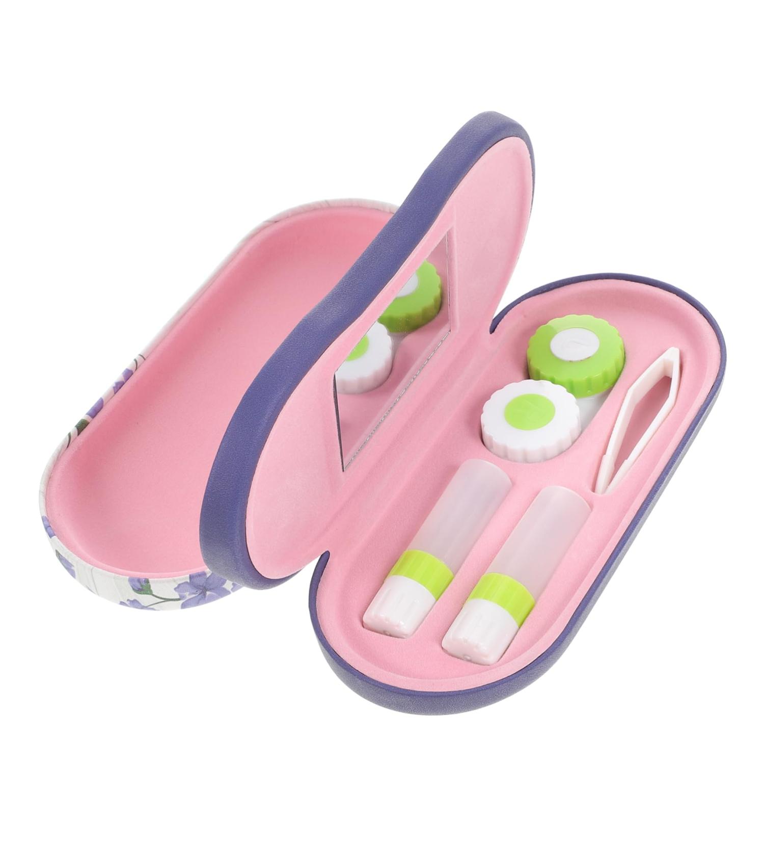 Healvian 2-in-1 Double-Layer Glasses Case for Children | Travel Tweezers & Accessories | Violet Reading Glasses Case with Flocked Cloth - Buy Online on GoSupps.com