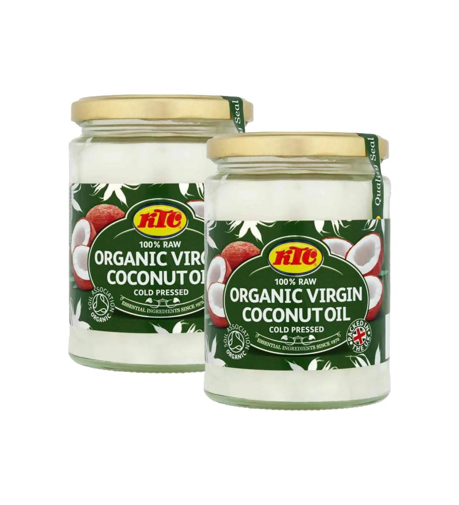 KTC Organic Virgin Coconut Oil | 500ML | Coconut Butter | Copra Oil | Coconut Absolute | 100% Naturally | Great for Skin And Hair | Cooking Oil | Indian Origin (Pack of 2) Organic Coconut 500ML Pack 2 - Buy Online on GoSupps.com