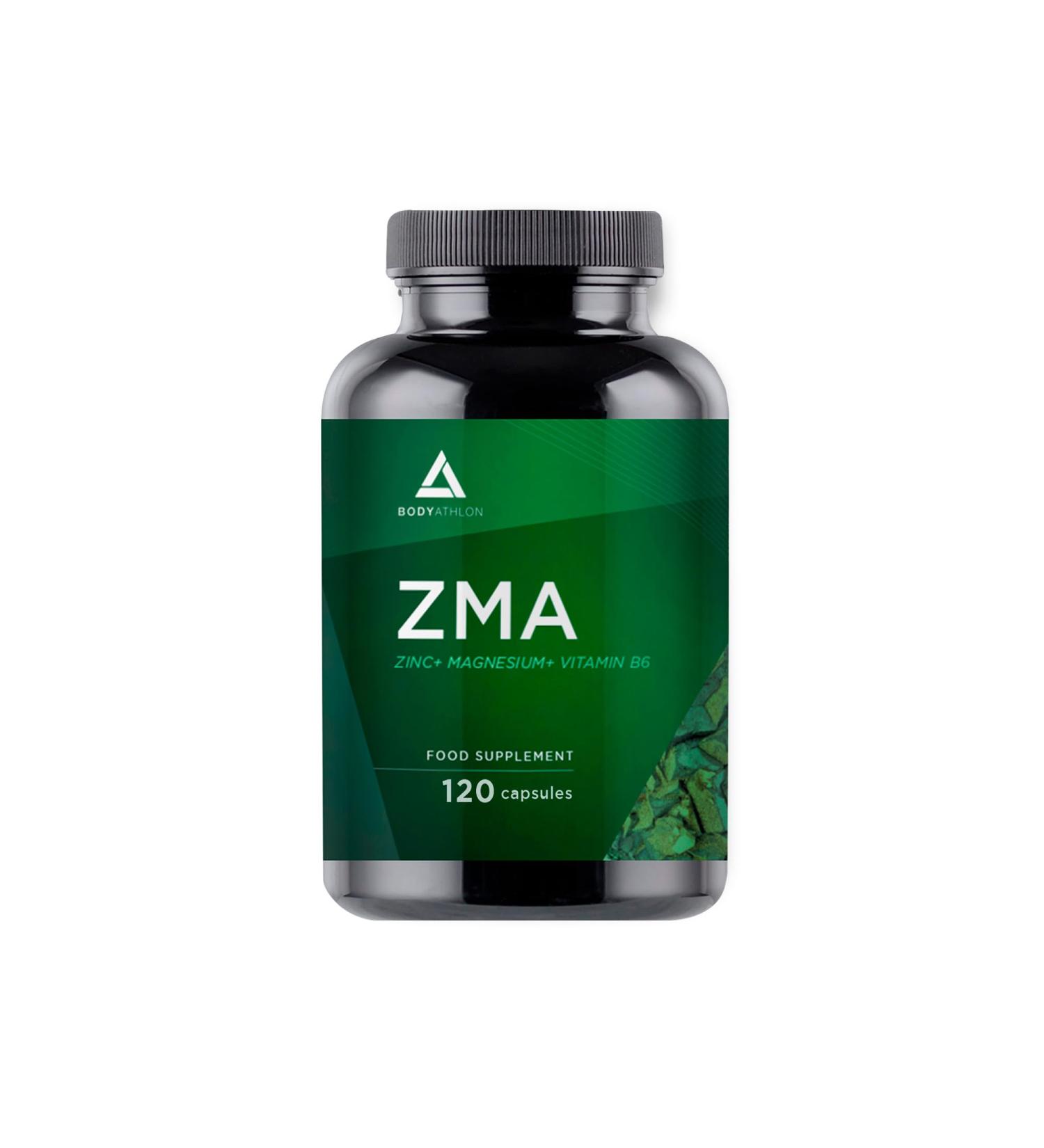 Bodyathlon - ZMA 120 capsules- Zinc Magnesium Vitamin B6 Sports supplement- Muscle recovery- Prevents fatigue- Immune system - Buy Online on GoSupps.com