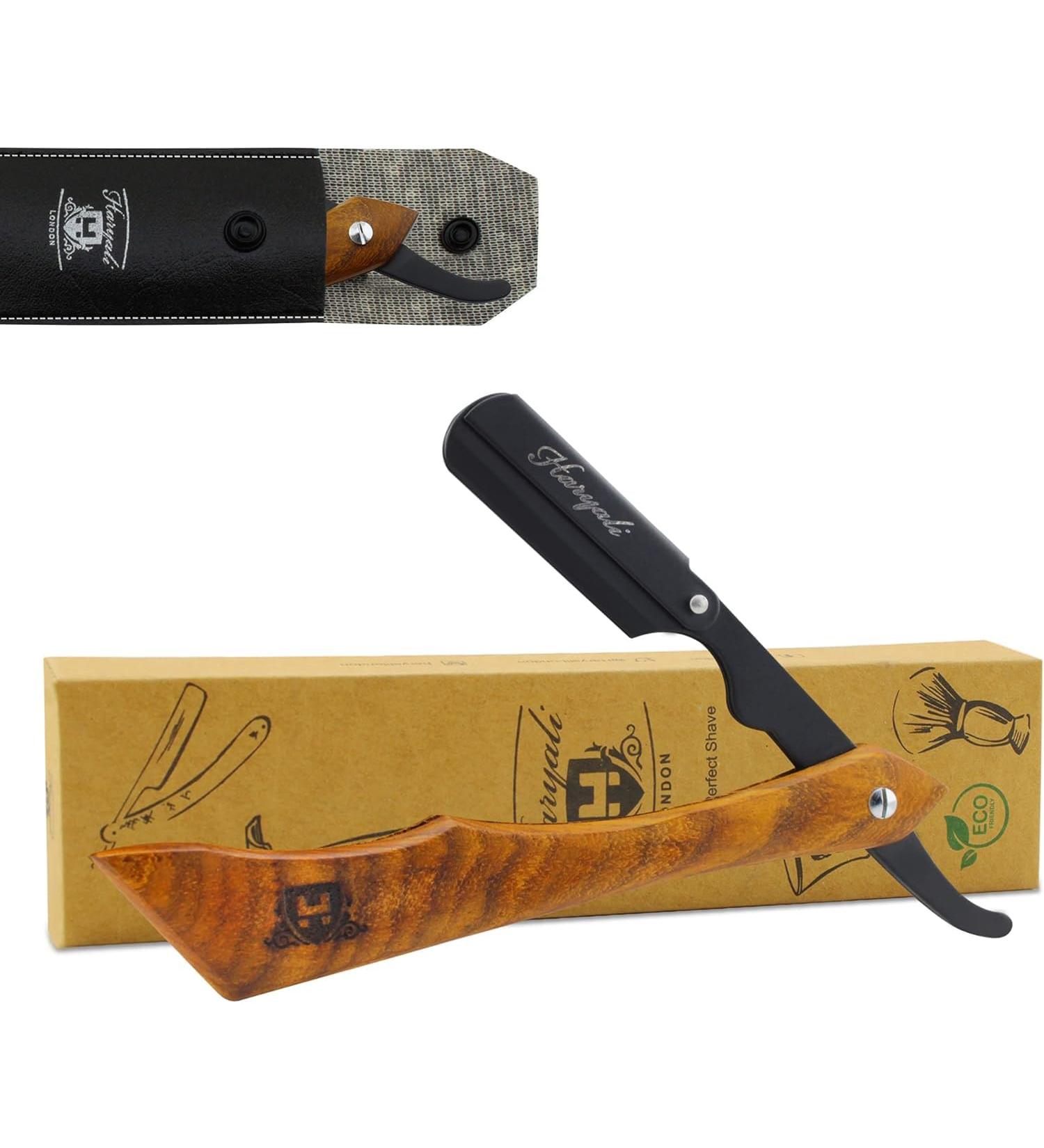 Professional Cut Throat Razor Kit for Men - Barber Grade Single Edge Blade Straight Razor - Premium Choice Mens Razors for Shaving - Essential Cutthroat Barber razor for Hair/Beard Enthusiasts Black - Buy Online on GoSupps.com