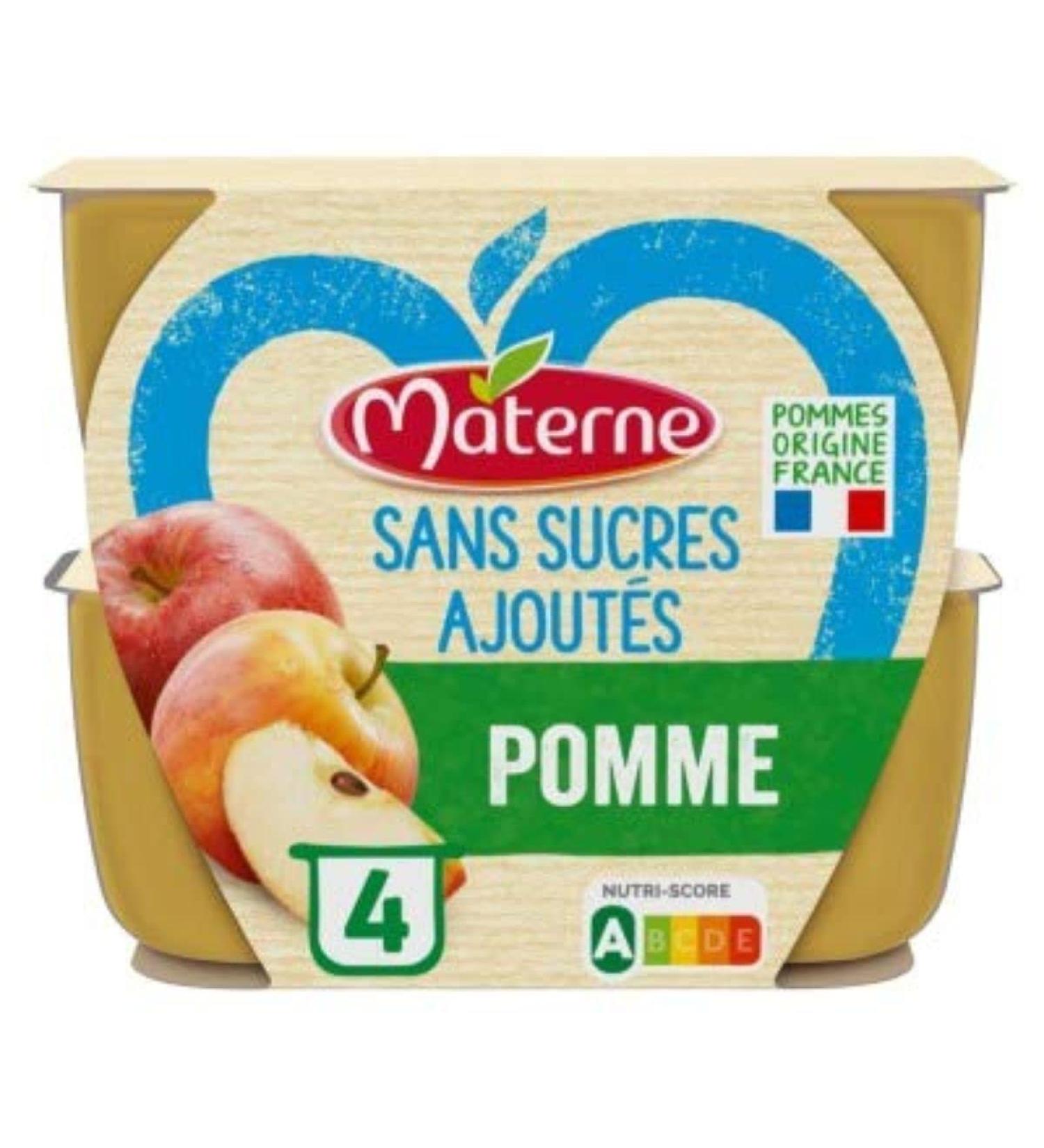 Materne Apple specialty without added sugar - 4 pots of 100g