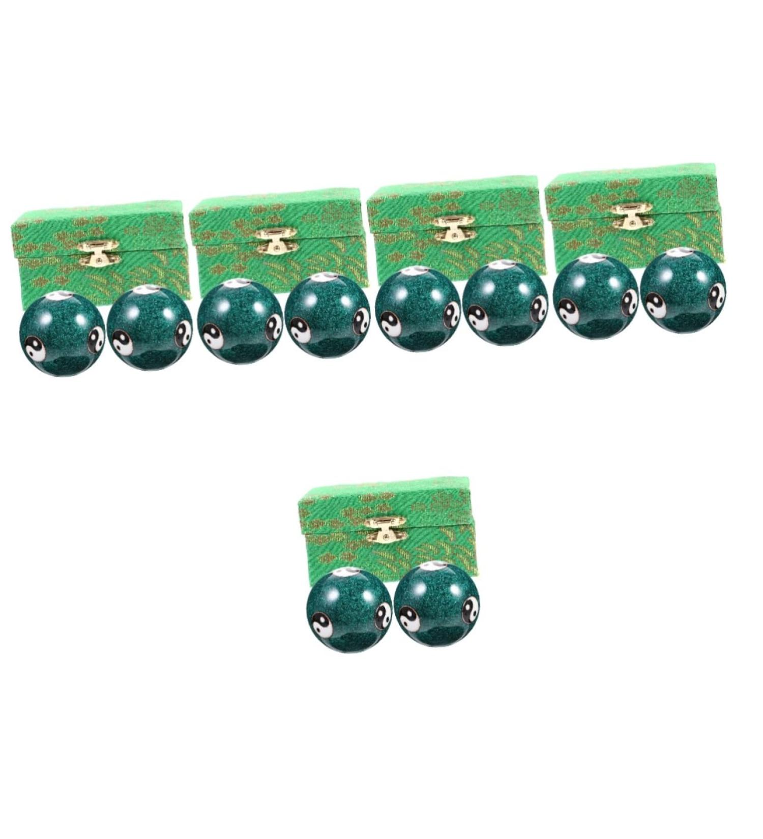 Fomiyes 10-Stk Health Massage Handball - Chinese Baoding Balls | Fengshui Gemstone & Metal Cloisonn Fitness Aid - Buy Online on GoSupps.com