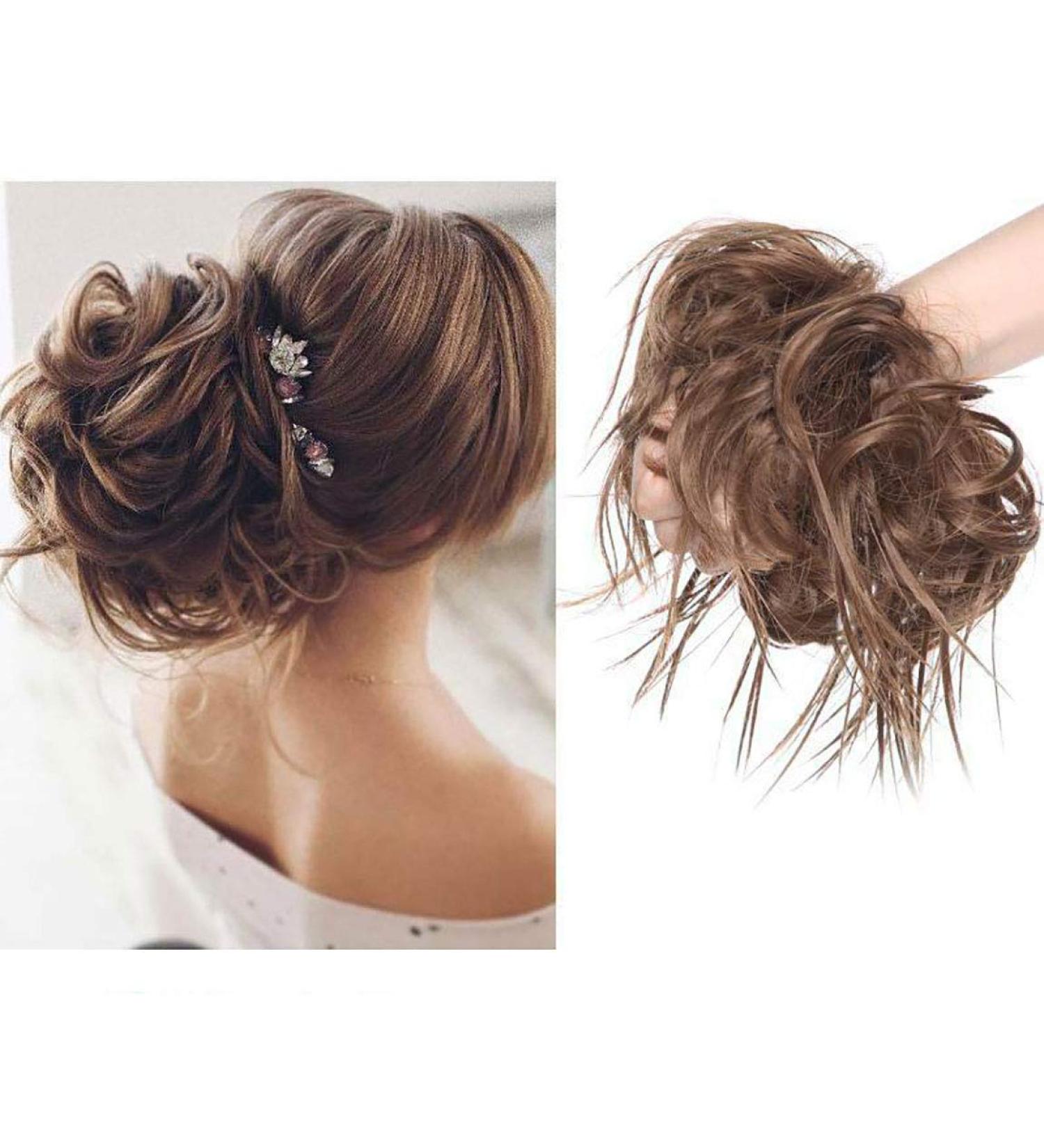 XXL Hairpiece Extensions Bun | Light Brown Hair Tie & Updo Extensions for Women 45g - Buy Online on GoSupps.com