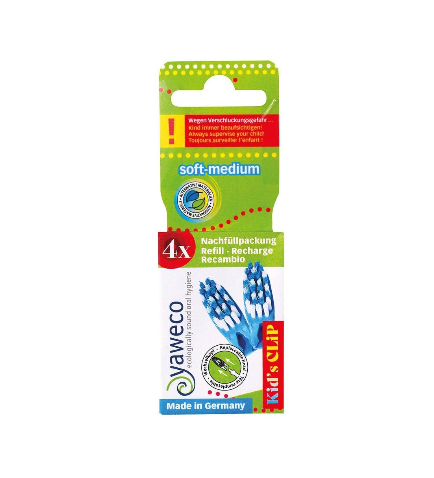 YAWECO Kid's CLIP - 4x Soft-Medium Replacement Heads Refill Pack | International Shipping Available - Buy Online on GoSupps.com