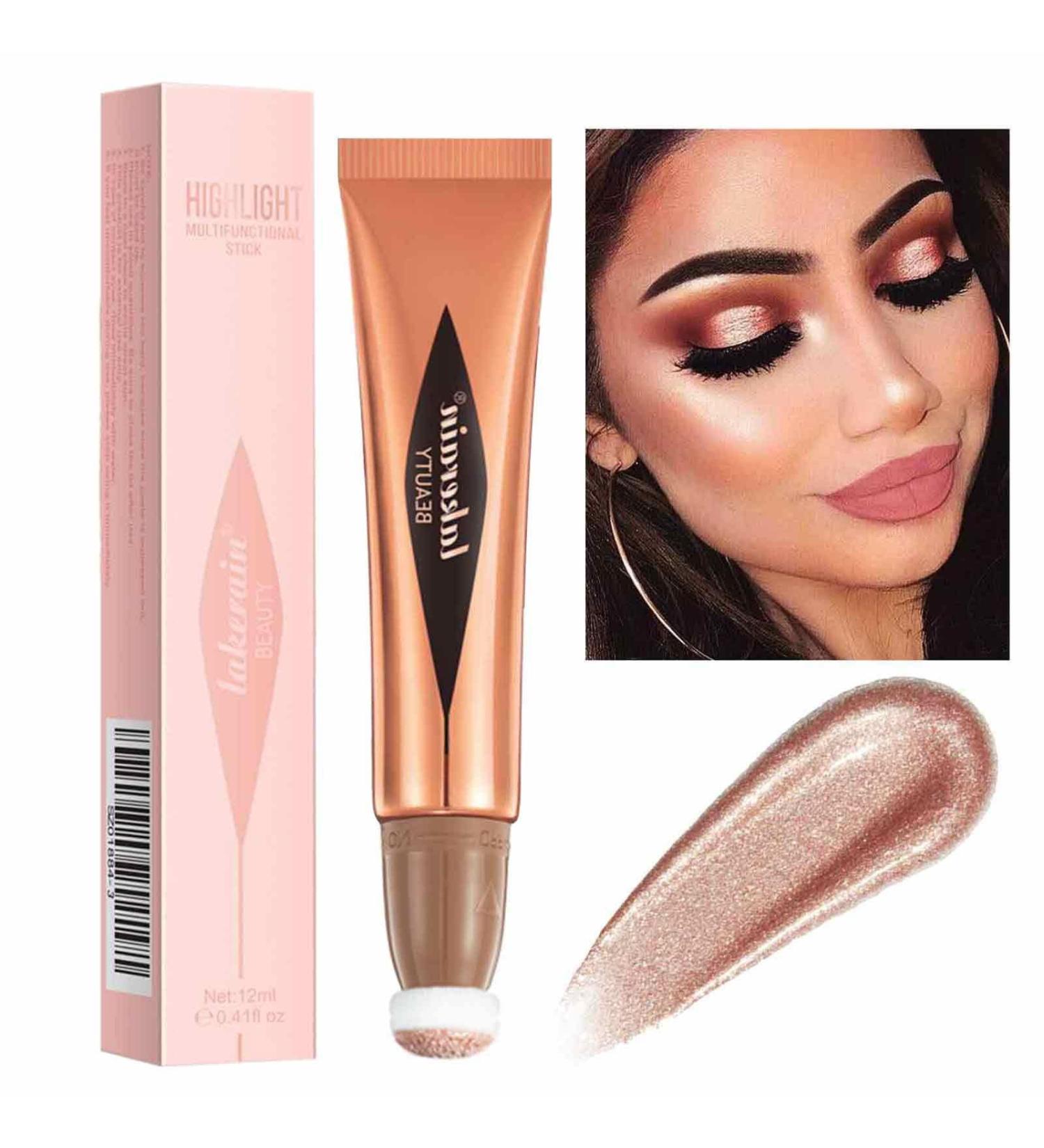 Highlighter Stick Cheek Liquid Blush Makeup | Sharpening Stick Highlighter Contouring Shimmer Liquid Powder Waterproof Light Face Cosmetics Cle-ca High Gloss Liquid 04# - Buy Online on GoSupps.com