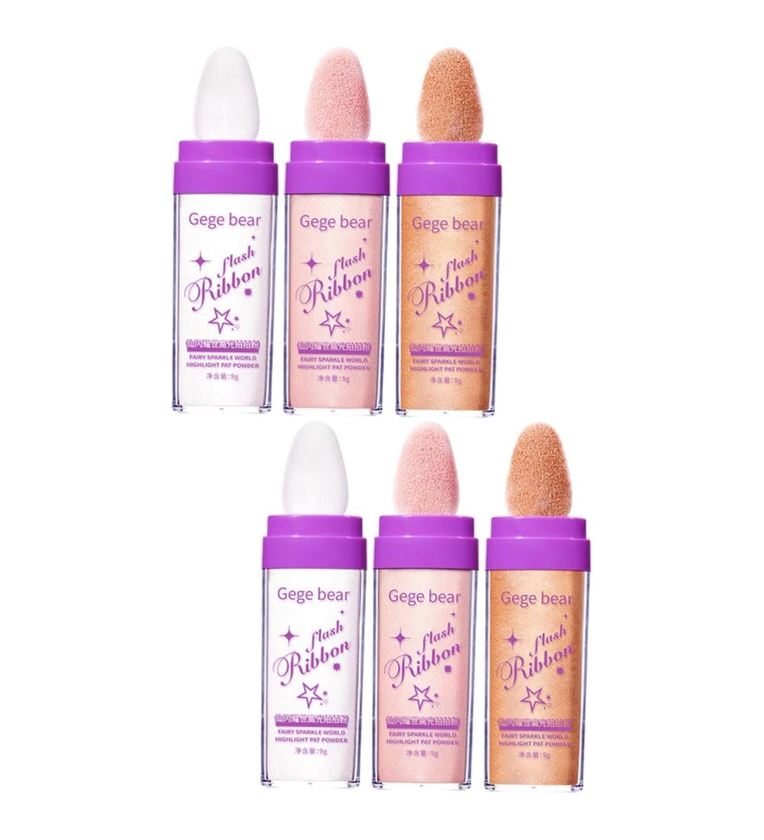 FOMIYES 6 Pcs Highlight Pat Powder Face Highlighter Face Powder Loose Glitter Makeup Supply Cosmetic Girl 1 count (Pack of 1) Assorted Colorx2pcs - Buy Online on GoSupps.com