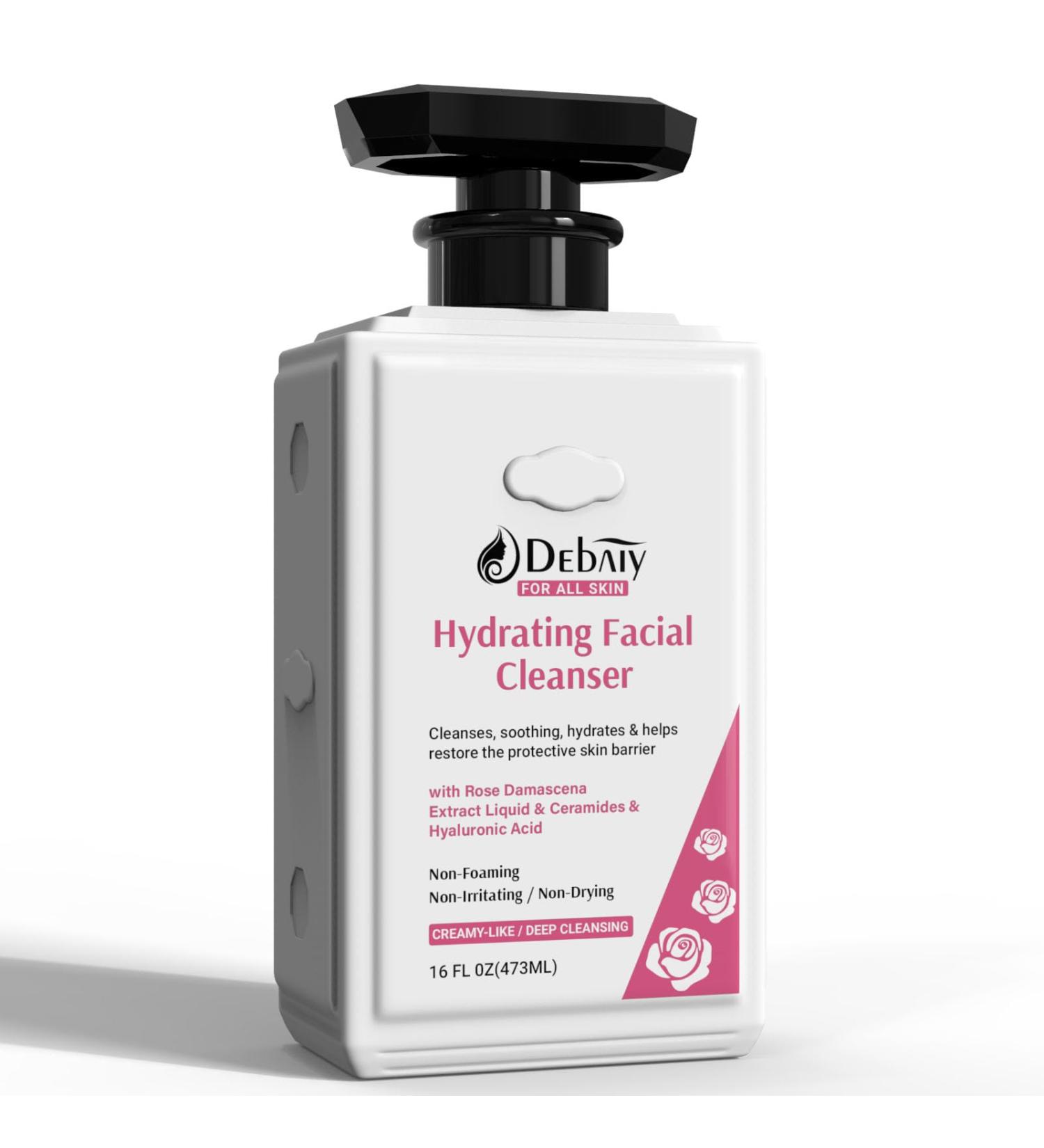 Rose Non-Foaming Hydrating Facial Cleanser with Ceramides - 16 FL OZ | Gentle Makeup Remover for Women | Family-Friendly Hydration & Purification - Buy Online on GoSupps.com