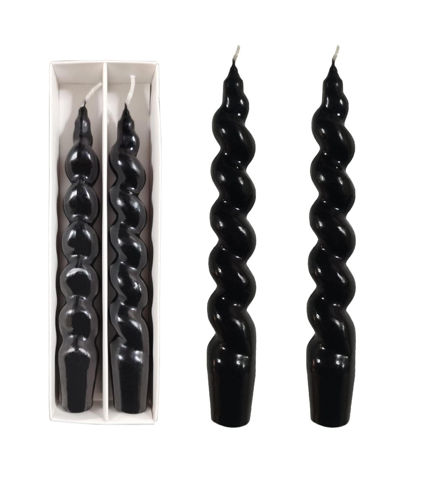 Shop Smokeelee Tapered Black Spiral Candles - Odorless Unscented Twisted Candlesticks for Relaxation & Special Occasions - International Shipping Available - Buy Online on GoSupps.com