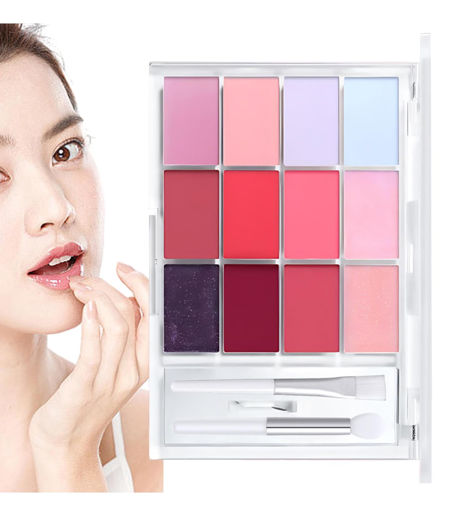 zwxqe Lip Gloss Palette 12 Colors Shine Tint Hydrating Mouth Compact Moisturizing Color Lipstick Makeup for Women Girls Perfect for Daily Wear and Lips 01 - Buy Online on GoSupps.com