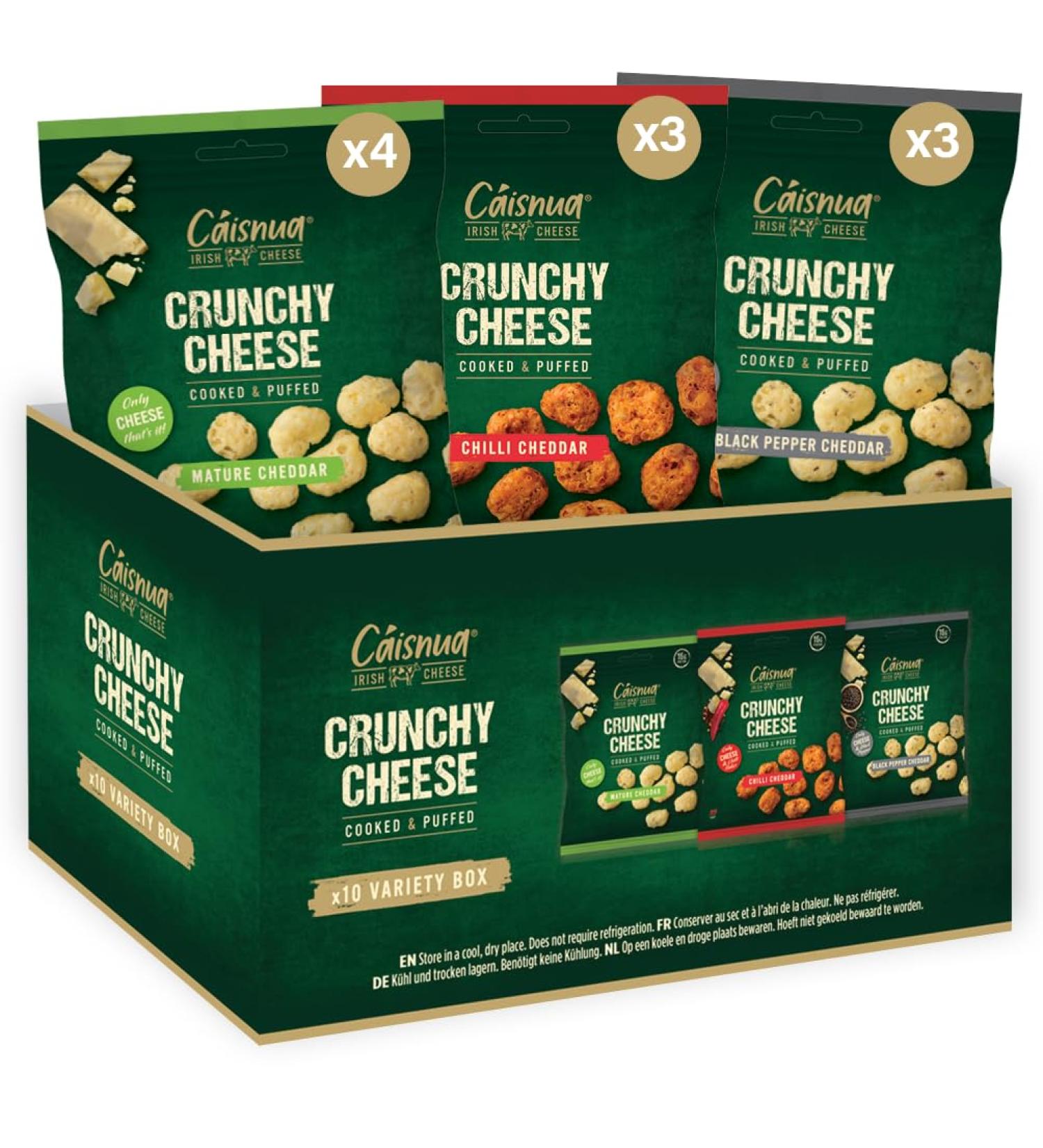 Caisnua Caisnua - Puffed Cheese Nuggets - 40g Bags - Keto Snacks - Perfect for Appetizers - High in Protein - (40g (Pack of 10) Mixed Variety)