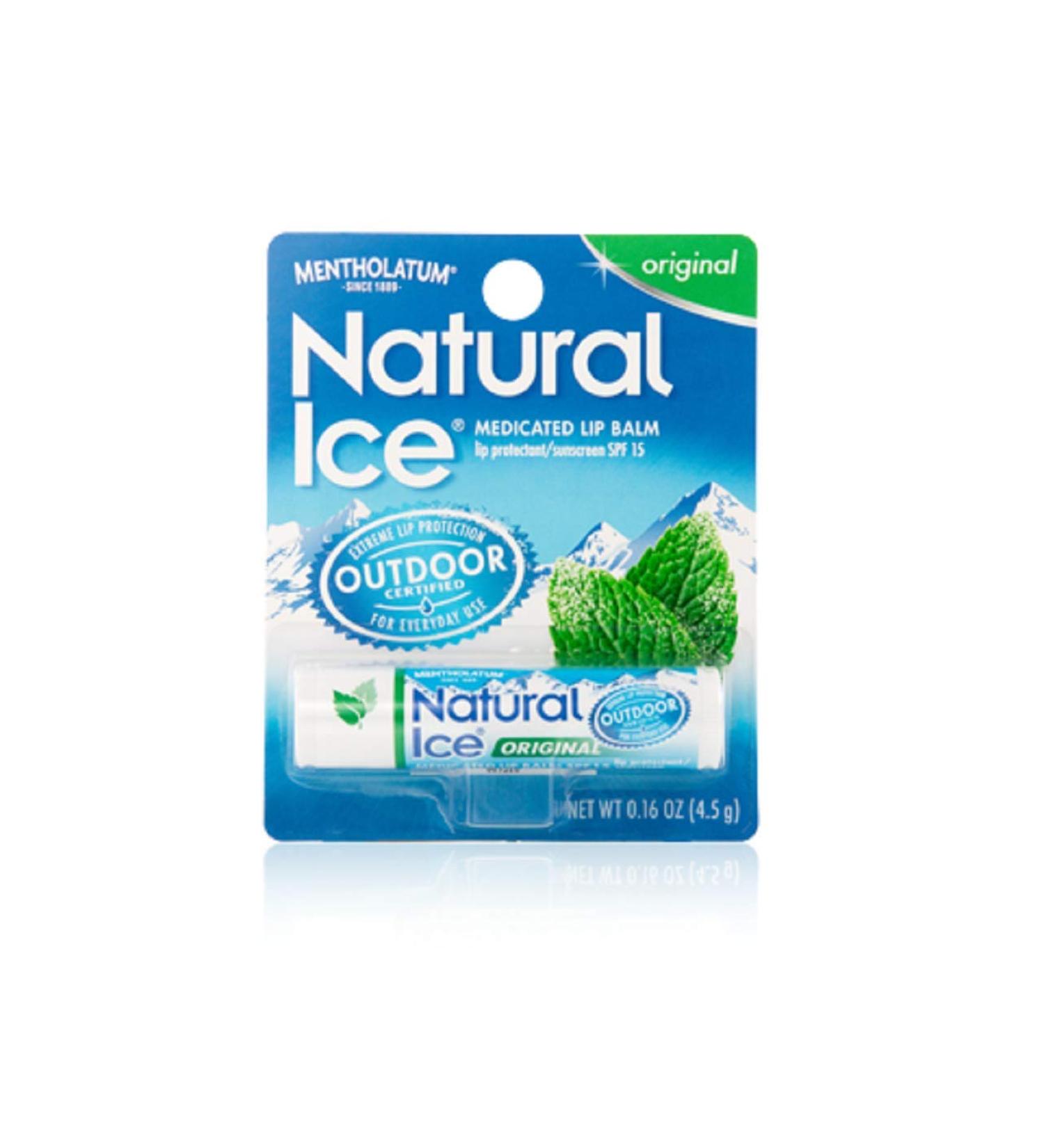 Natural Ice Medicated Lip Protectant Sunscreen SPF 15 Original Flavor (4 Pack)