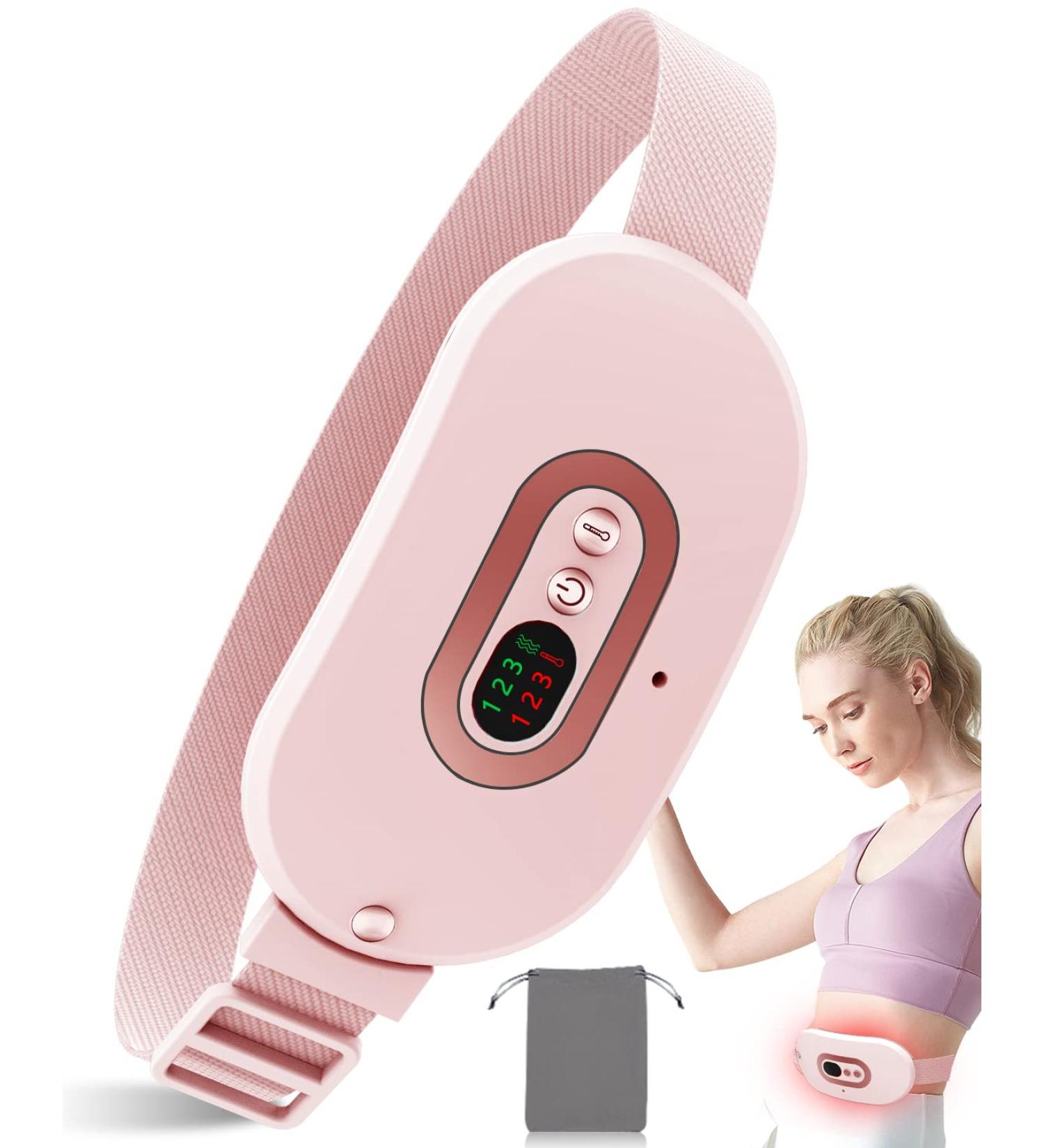 Portable Cordless Vibrating Menstrual Heating Pad for Cramps | Small USB Heat Pad Waist Belt | Period Pain Relief Simulator | Gifts for Women | Pink - Buy Online on GoSupps.com