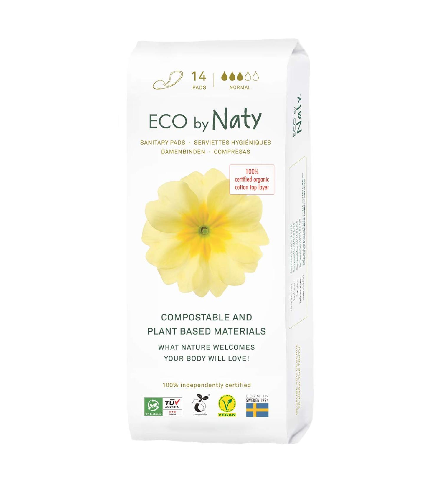 Buy Eco by Naty Organic Cotton Menstrual Pads - 14 Pieces Eco-Friendly & Healthier Choice for Women - International Shipping Available - Buy Online on GoSupps.com