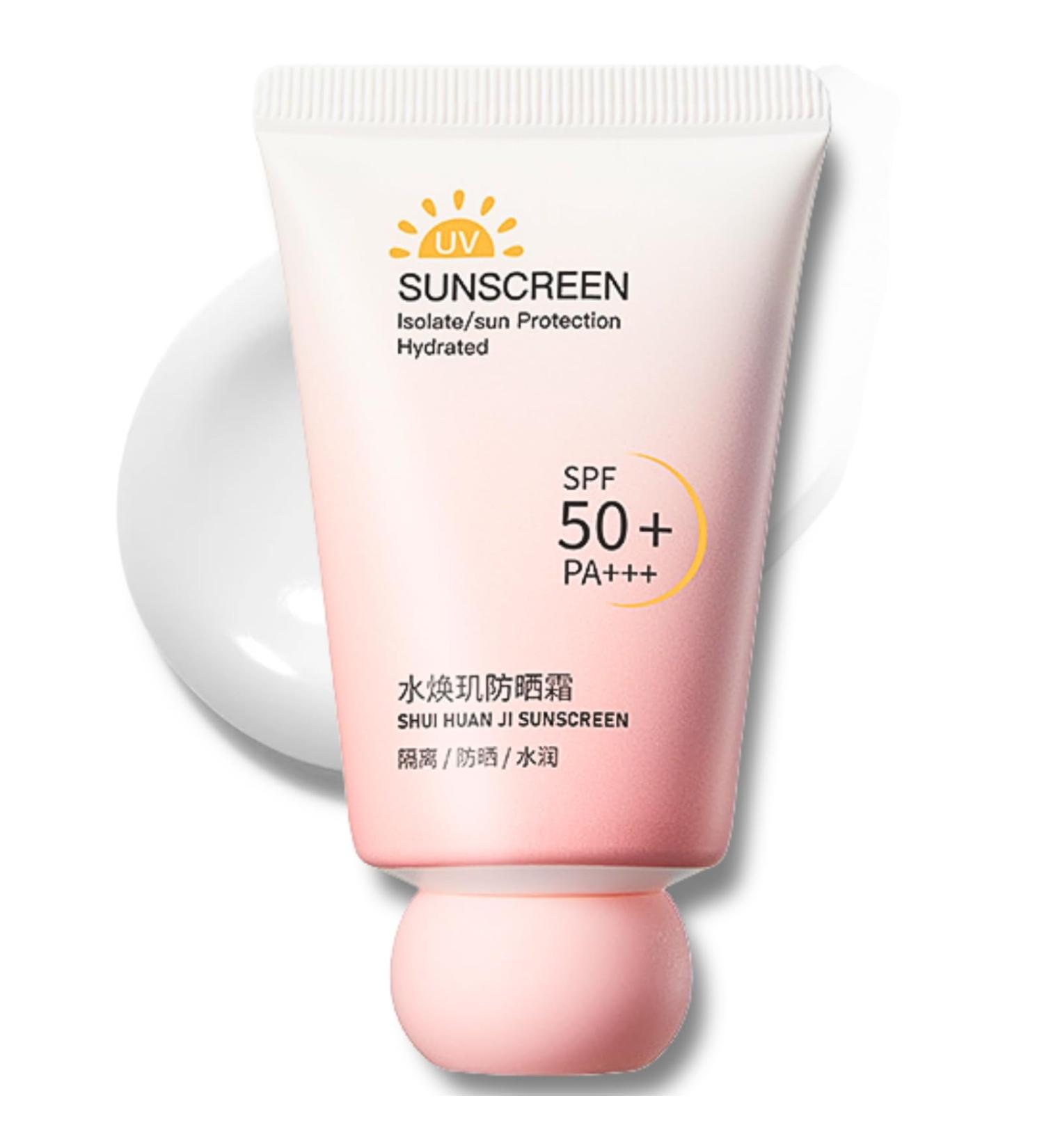 Face Sun Cream SPF 50 Moisturiser Face Sunscreen Invisible Fluid Suncream PA +++ Highly Water & Sweat Resistant Long Lasting UVA & UVB Protection For Up To 12.5 H Sunscreen For Acne Prone Skin - Buy Online on GoSupps.com