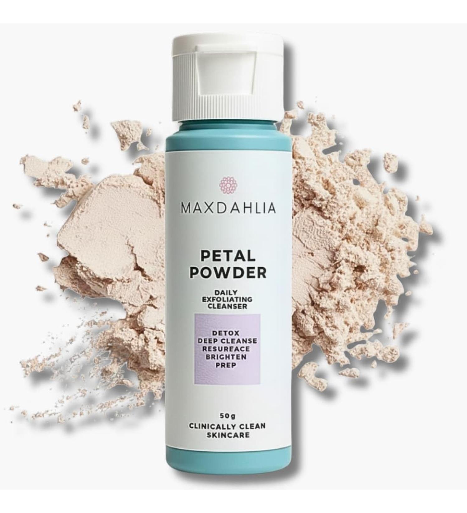 MAXDAHLIA Petal Powder Daily Exfoliating Cleanser Creamy Brightening Powder Wash with Rice Oat Hibiscus Calendula & Kaolin Clay for Gentle Renewed Skin - Buy Online on GoSupps.com