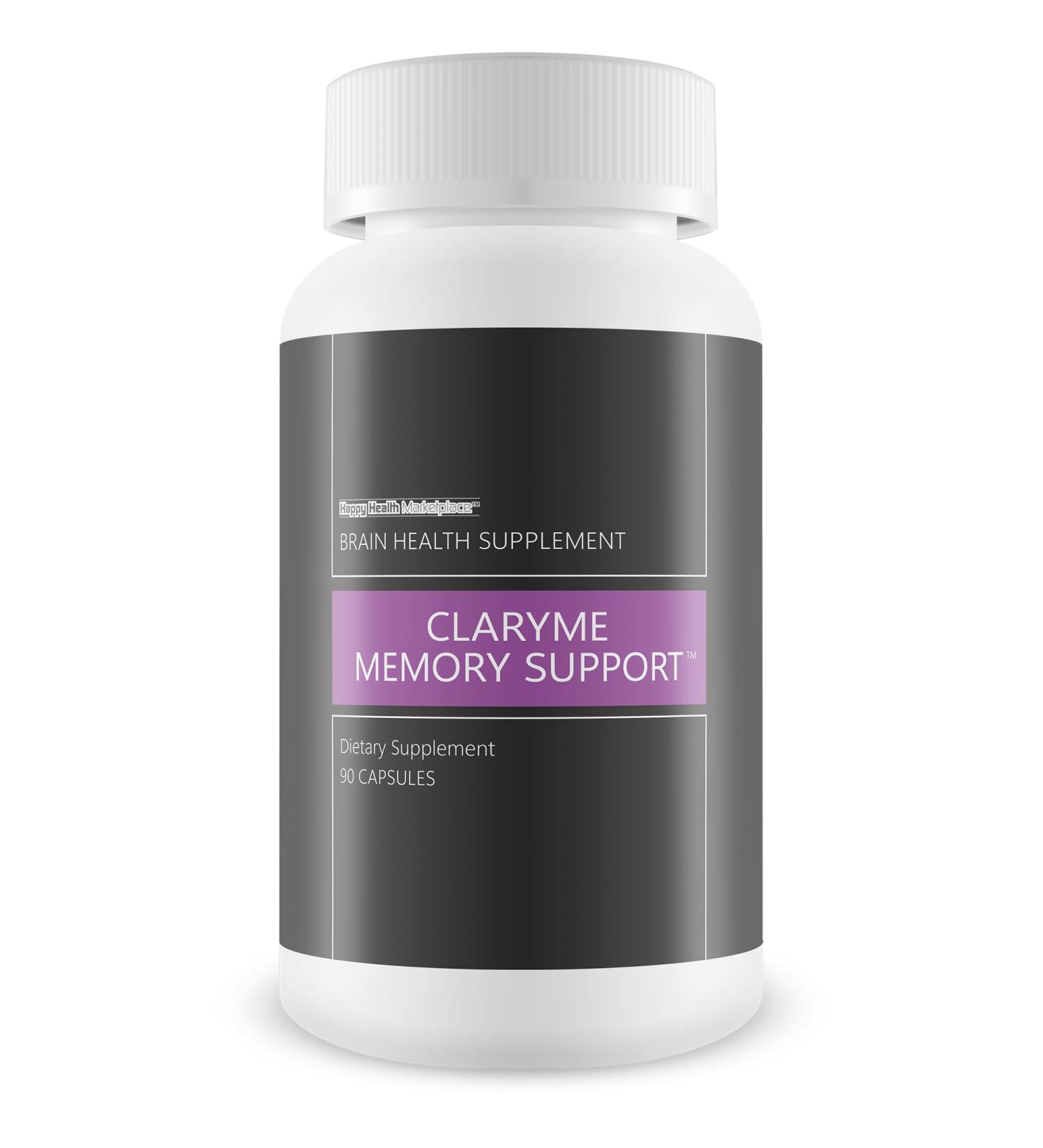 Claryme Memory Support - Our Best Memory Supplement for Brain - Memory Pills for Seniors - Memory Supplements for Women & Men - Natural Brain Booster - Mental Focus and Energy Supplements - Buy Online on GoSupps.com