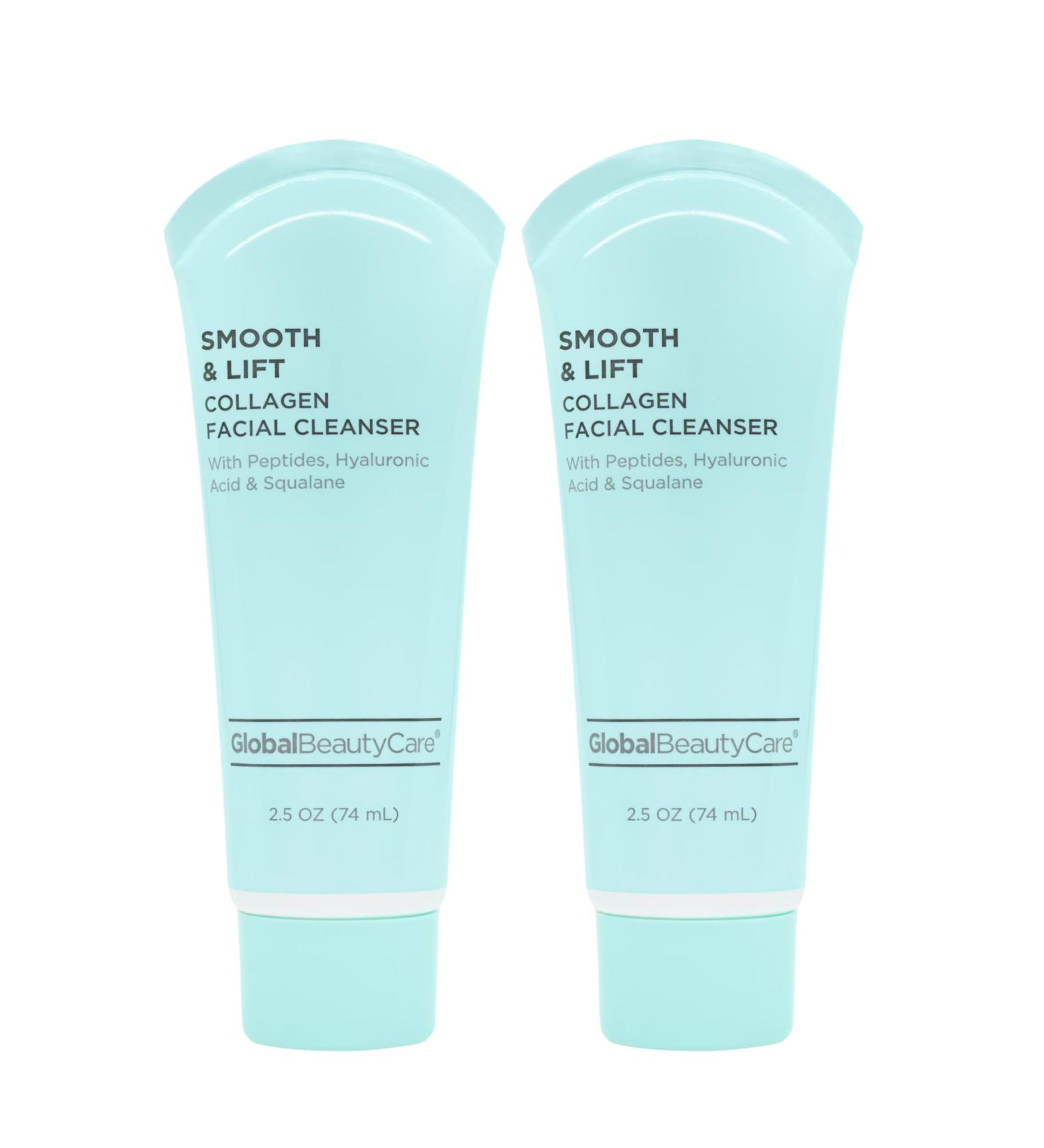 Global Beauty Care Smooth & Lift Collagen Facial Cleanser Peptides Hyaluronic Acid & Squalane 2-Pack (2x 2.5 fl oz) 2.5 Fl Oz (Pack of 2) - Buy Online on GoSupps.com