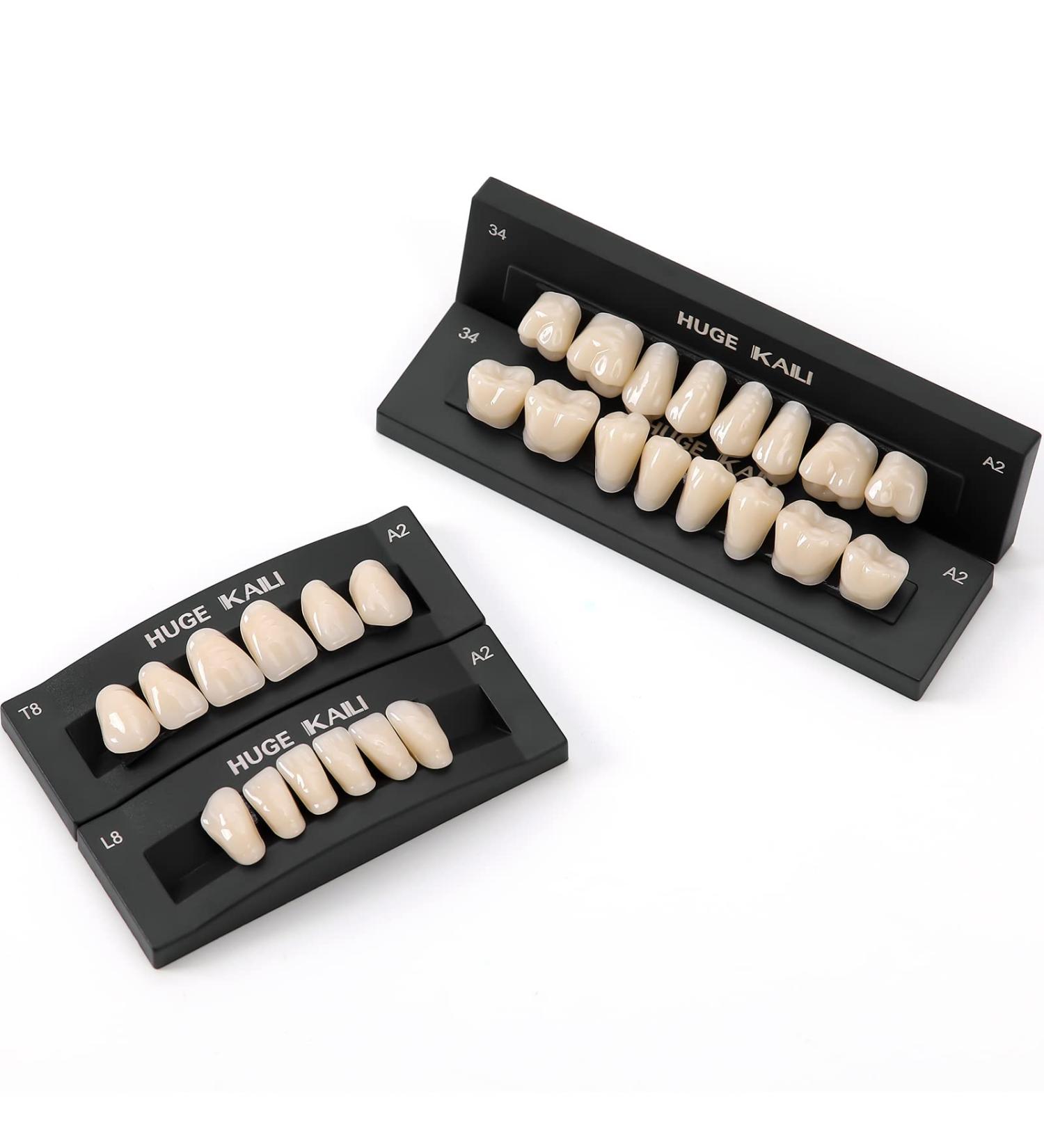 Dental Acrylic Resin Synthetic Polymer Teeth Shade A2 Size T8 - 28Pcs/Set | A2 - 1 Set - Buy Online on GoSupps.com