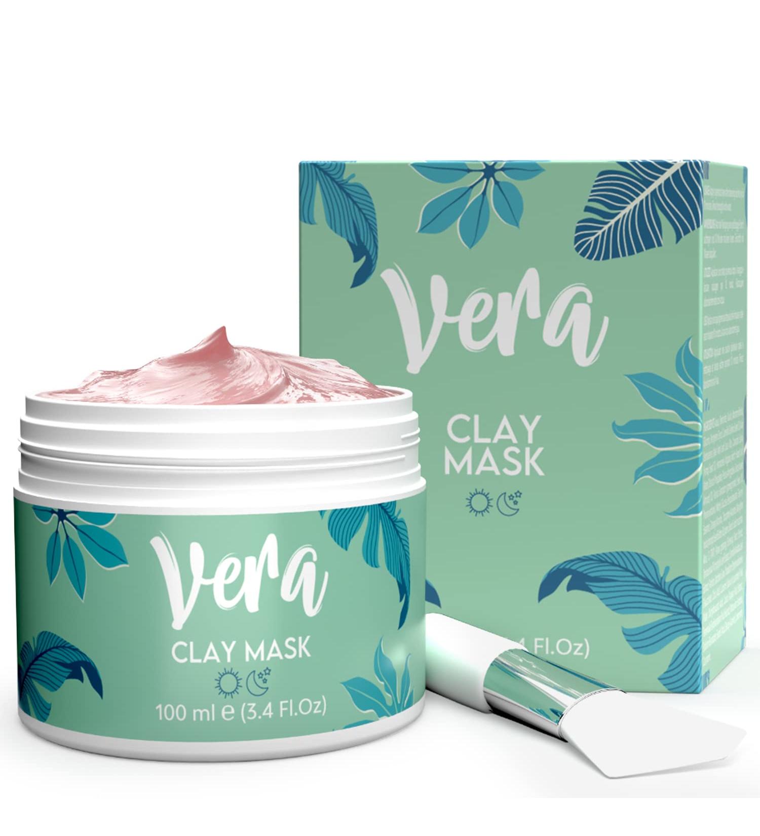 Vera Pink Healing Earth Mask with Aloe Vera & Hemp Seeds - Anti-Pimple Clay Mask for Healthy Skin | 100ml - Buy Online on GoSupps.com