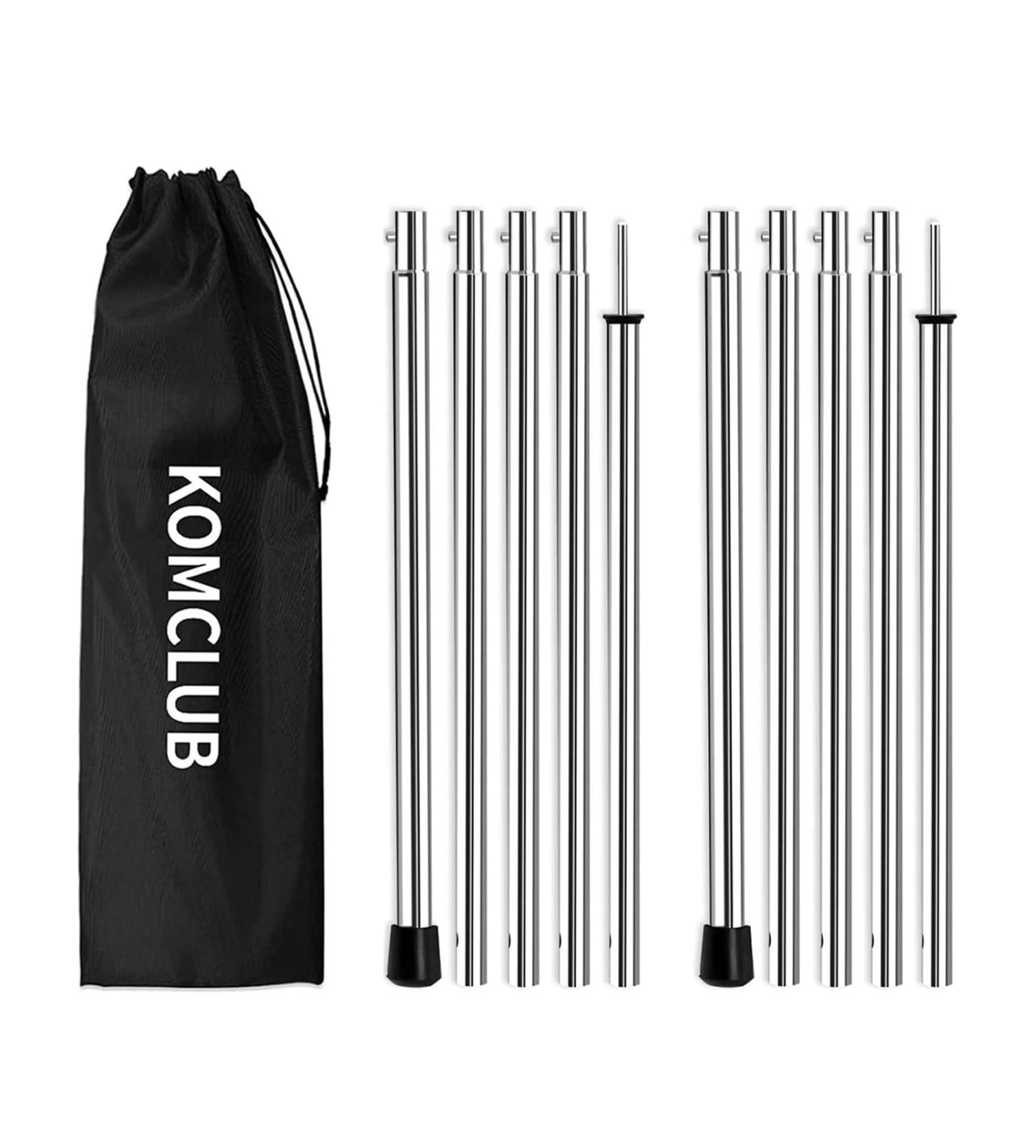 KOMCLUB Telescoping Tent Poles - Adjustable Stainless Steel Lightweight Poles for Camping, Backpacking, Hiking - Set of 2 (78in) - Buy Online on GoSupps.com
