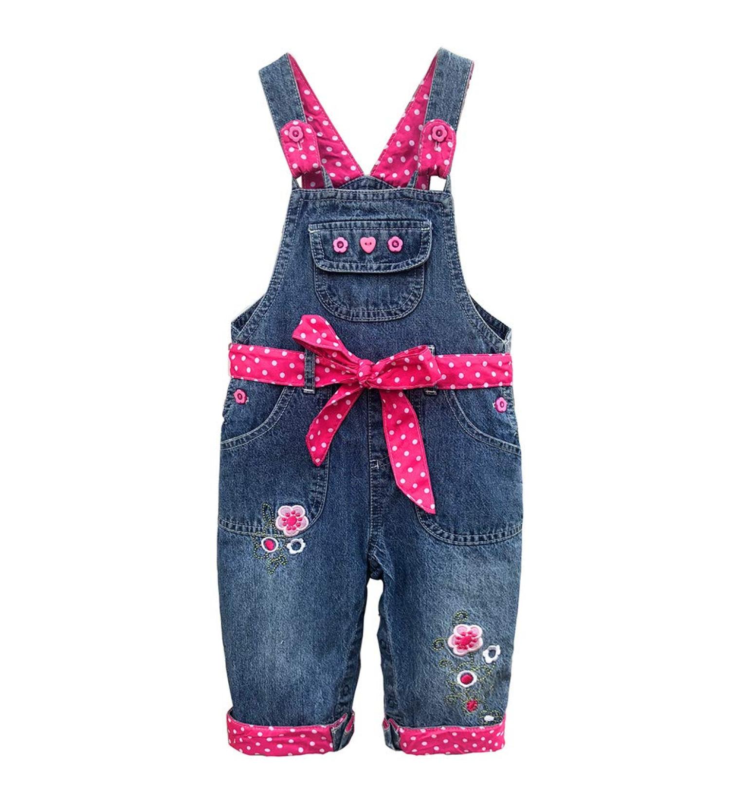 Peacolate Baby Girls Overalls with Belt - Rose, 18-24 Months - Buy Online on GoSupps.com