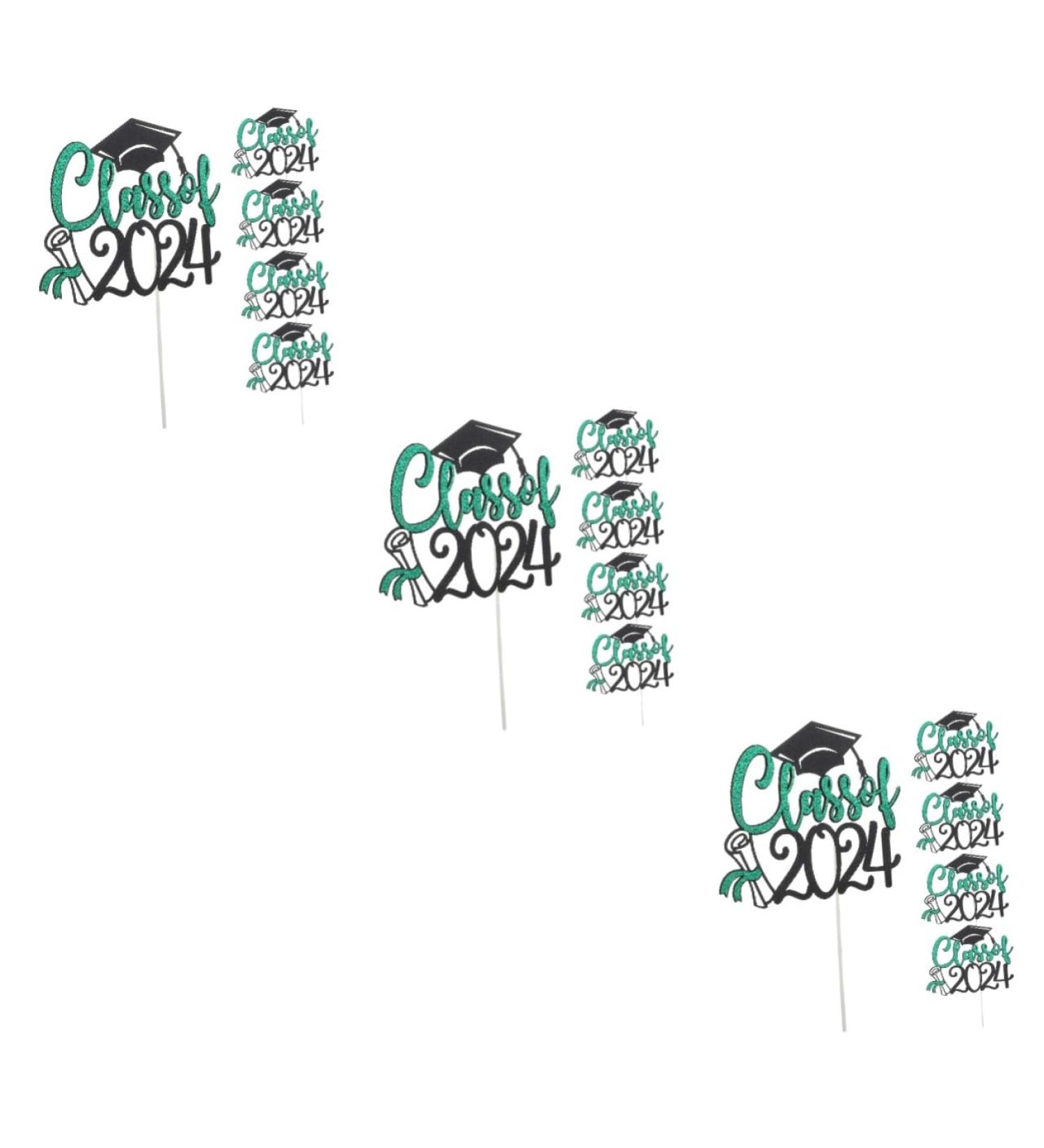 TOPBATHY 15 Sets Cake Insert Party Supplies Cupcake Decors Graduation Dessert Toppers Cake Decoration 2024 Graduation Cupcake Toppers European and American Graduation Season Paper Greenx3pcs 16.00X13.00X0.10CMx3pcs - Buy Online on GoSupps.com