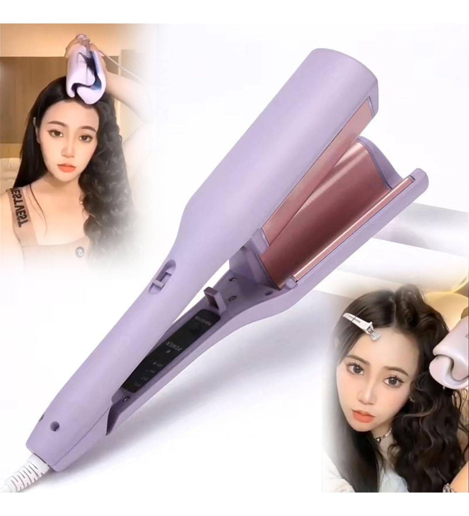 Romantic French Egg Curling Iron Egg-Roll Hairstyle Water Ripple V-Shaped Fast Heating Adjustable Temperature Hair Curler Crimper Styling Tools & Appliances with Multifunctions (Purple) - Buy Online on GoSupps.com