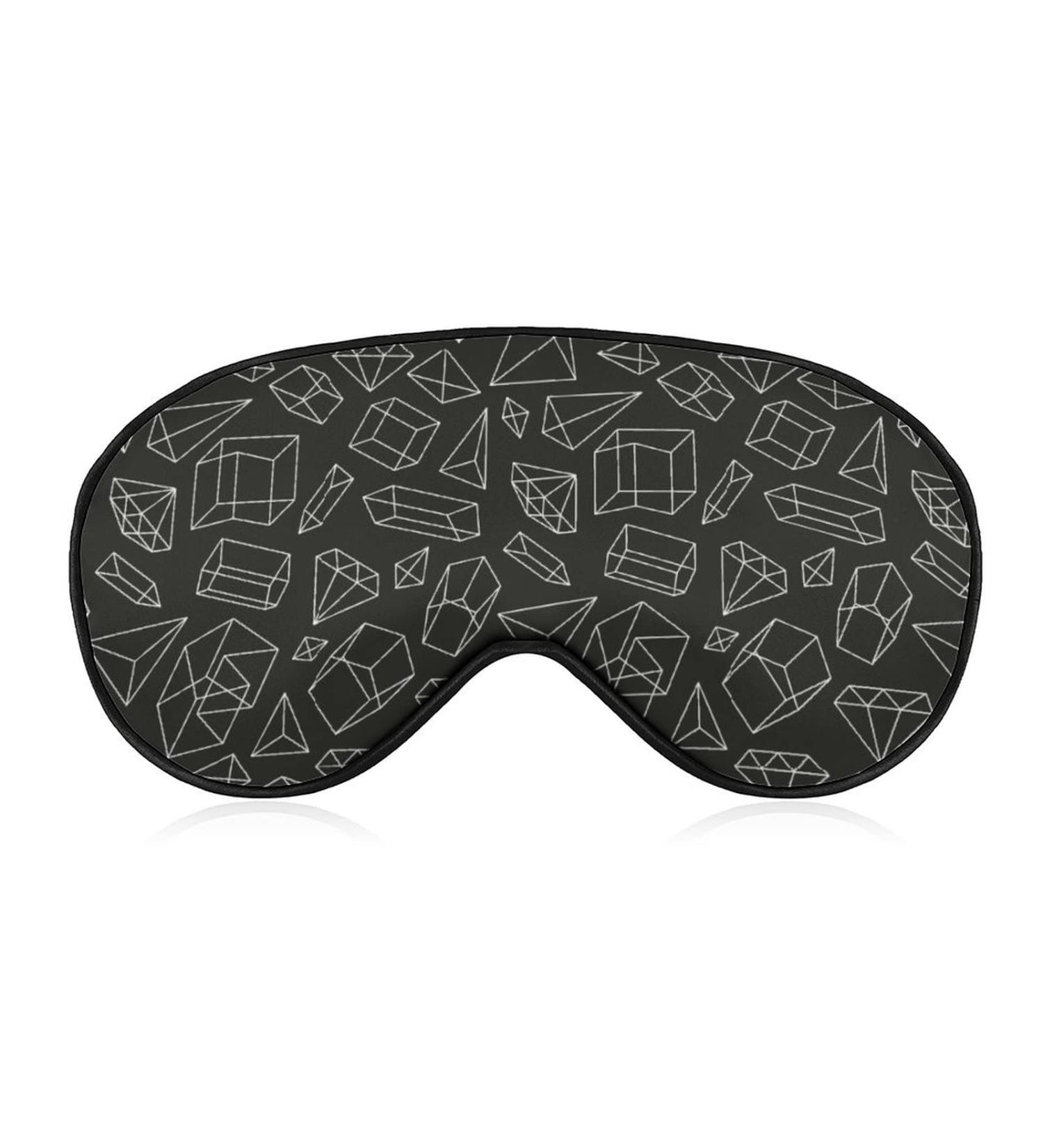 Buy Black & White Style Diamonds Sleep Mask for Women | Adjustable Eye Shades with Elastic Strap - Perfect for Travel & Sleep - Buy Online on GoSupps.com