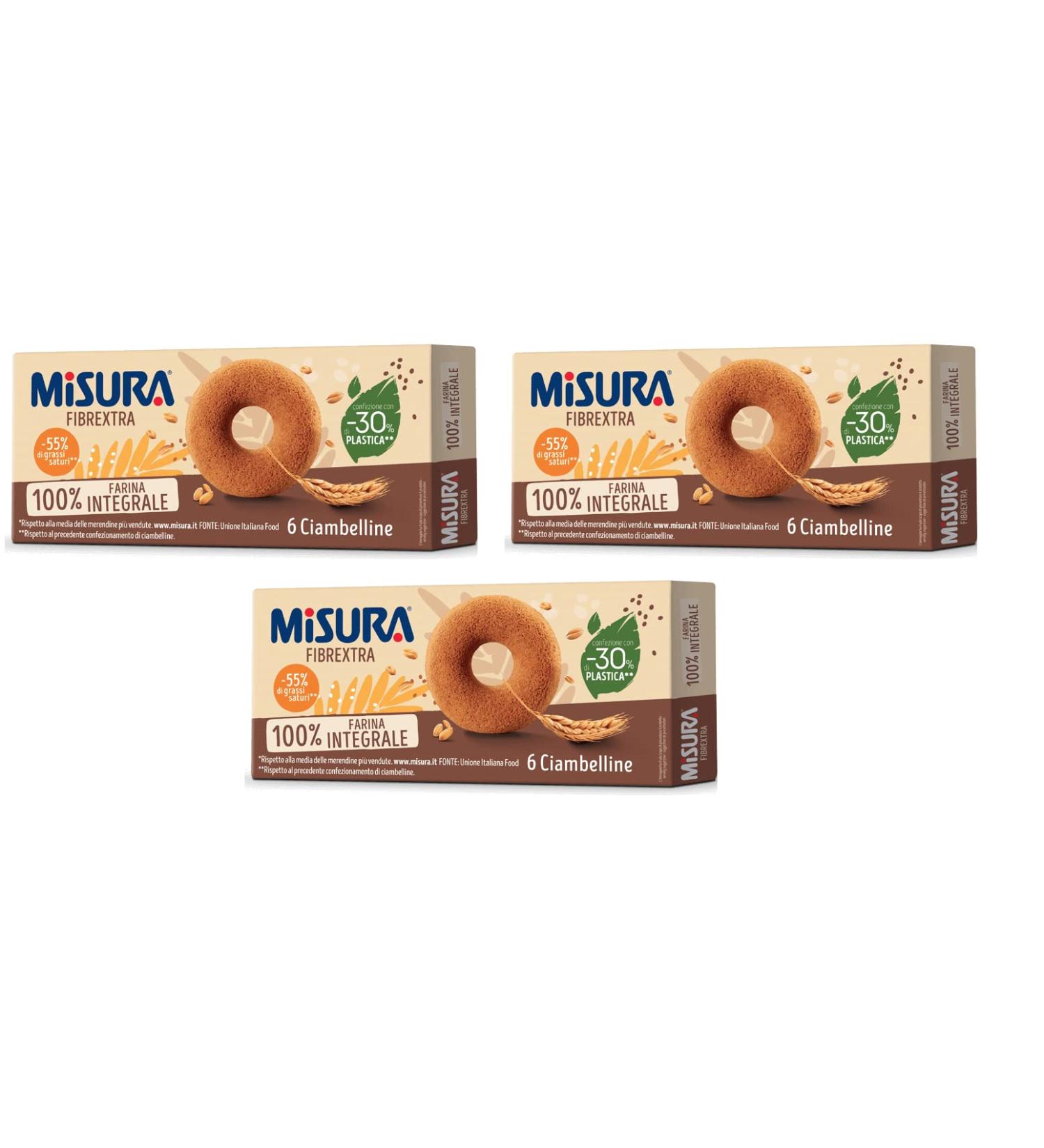 Misura Fibrextra Ciambelline Integrali Pack of 3 Whole Grain Donuts 100% Whole Grain Flour Soft Snack 230 g - Buy Online on GoSupps.com