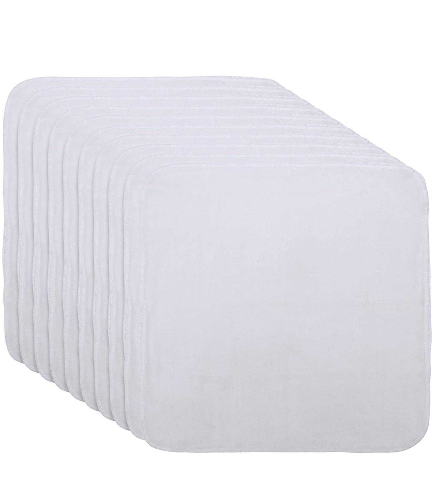 Set of 10 Organic Cotton Facial Cleansing Cloths - Reusable & Washable Makeup Remover Wipes for Gentle Exfoliation - Soft Muslin Face Cloth for a Refreshed Skin Routine - Buy Online on GoSupps.com