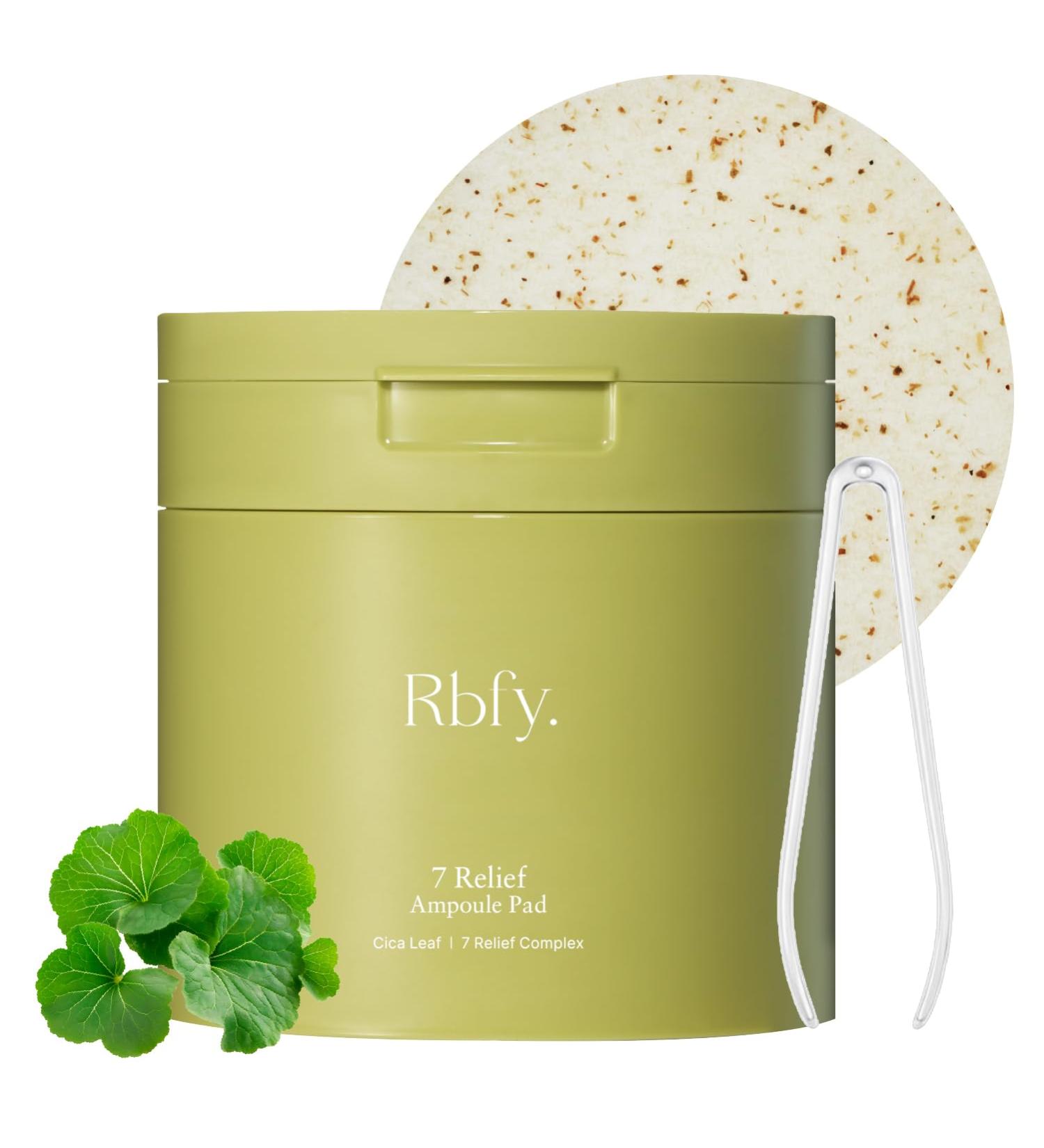Rbfy. 7 Relief Ampoule Pad (100 pads) Quick Calming & Soothing Serum-Infused Toner Pads with 7 Herbal Blend Moisturizing Comfort for Stressed and Sensitive Skin | Family-Friendly Korean Skincare - Buy Online on GoSupps.com