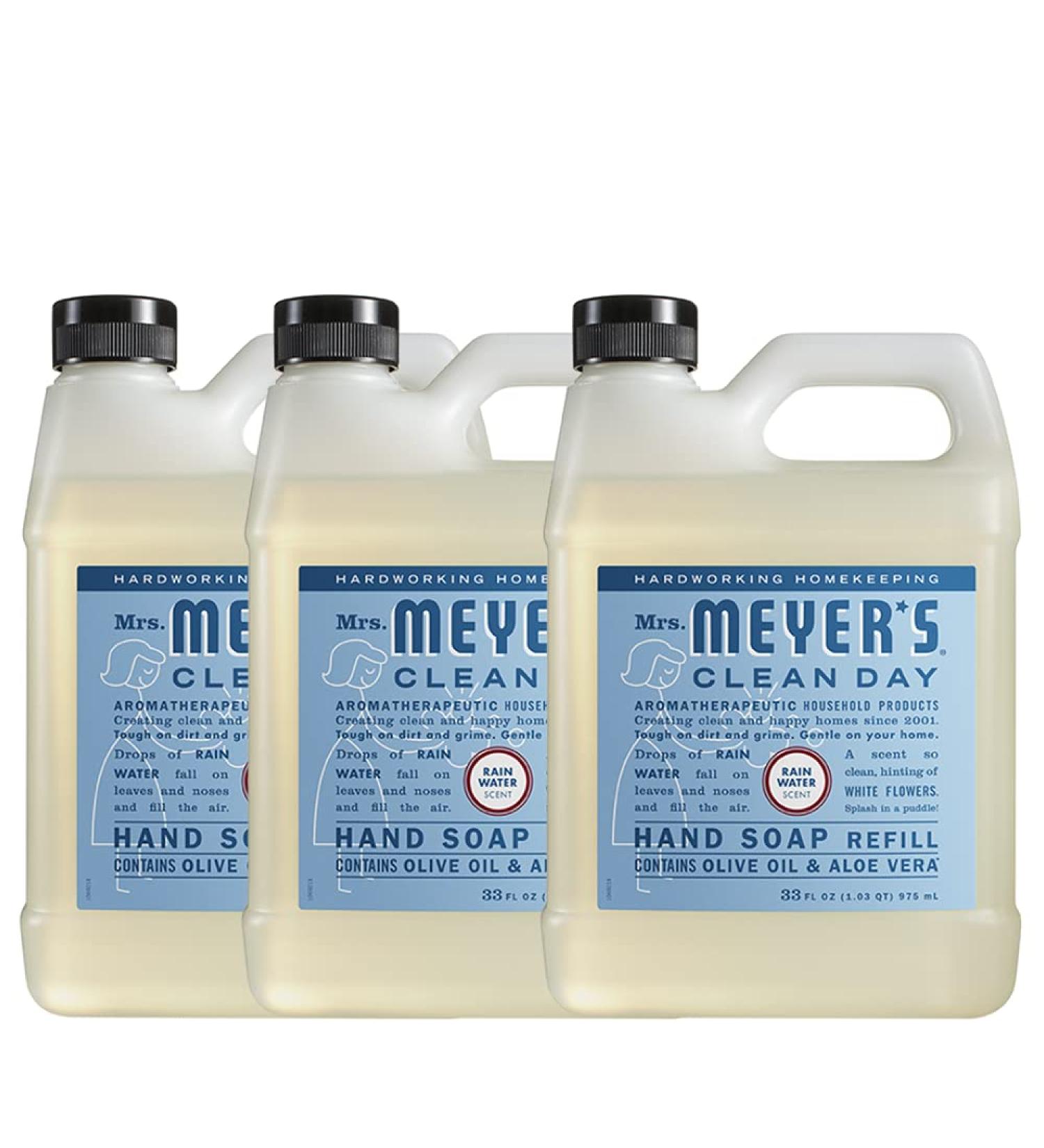 Mrs. Meyer's Clean Day Liquid Hand Soap Refill - Rainwater - 33 oz (3 Pack) - Buy Online on GoSupps.com