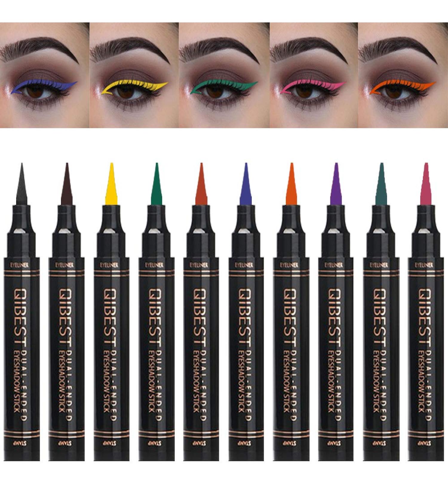 Bellesky Colorful Dual Ended Winged Eyeliner Stamp - Long Lasting & Waterproof Liquid Eyeliner (6 Colors) | Easy to Apply for Beginners & Makeup Artists - Buy Online on GoSupps.com